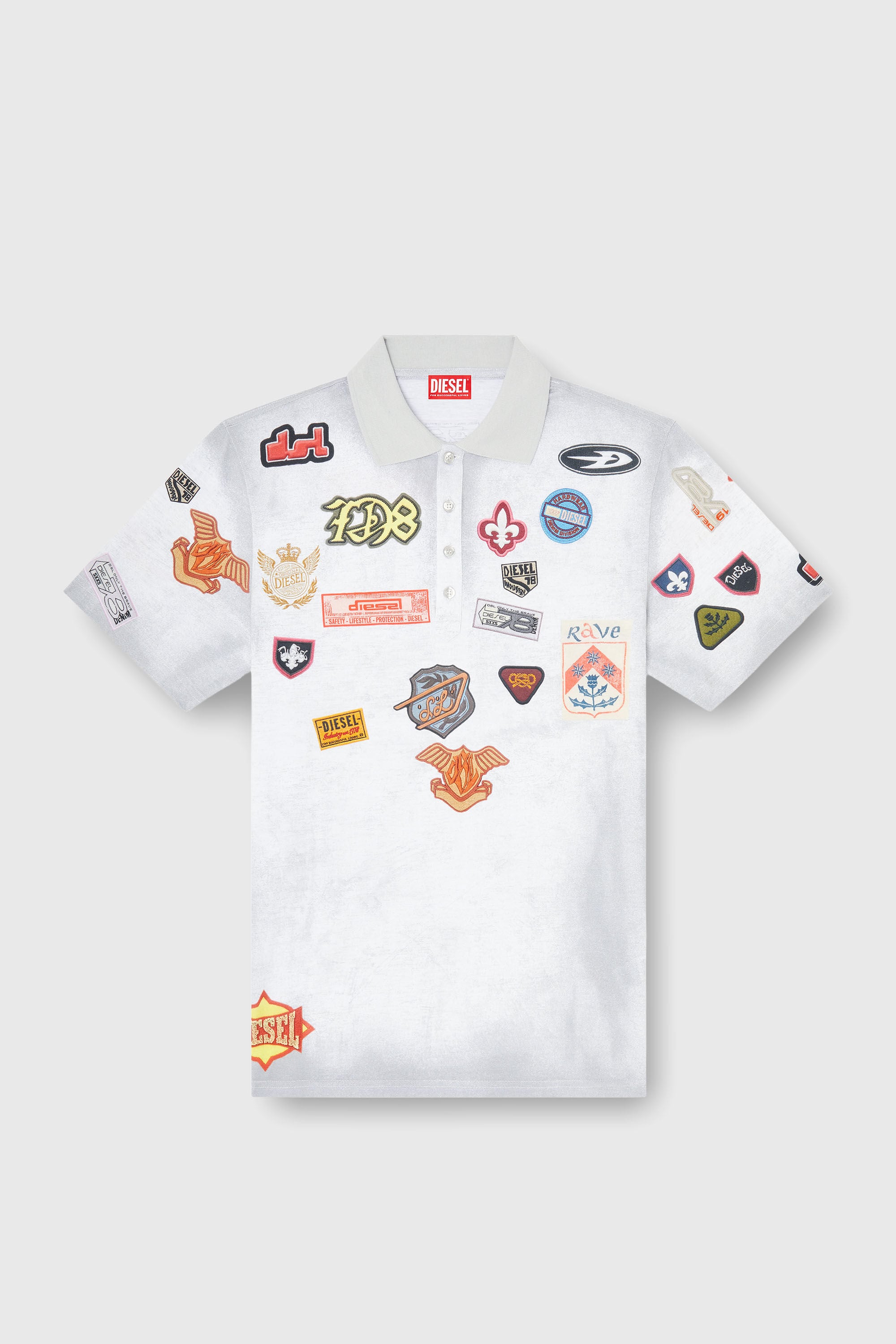 Diesel - T-REJUST-PATCHES, Male's ポロシャツ in ホワイト - 2