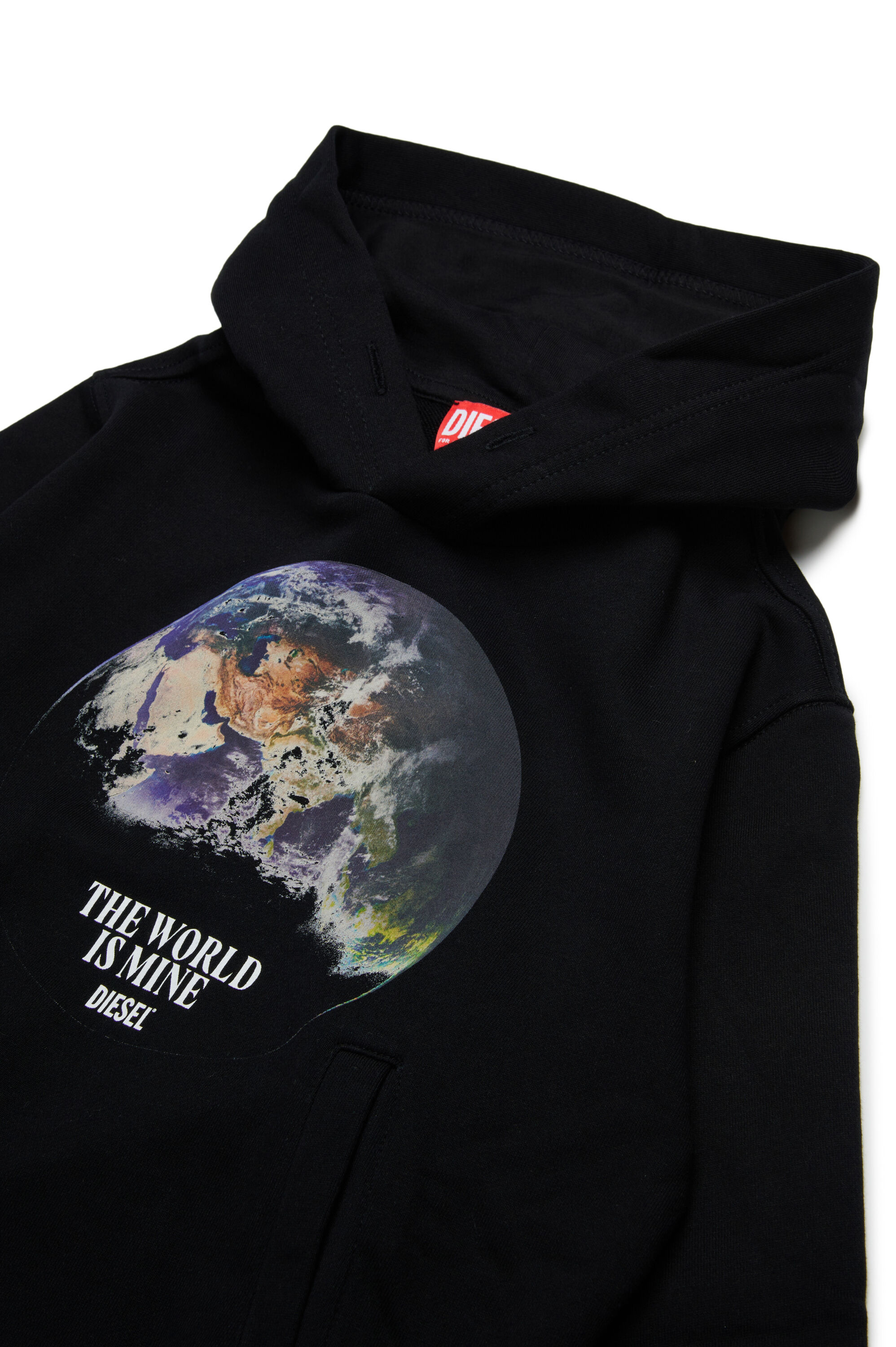 SGINNWELTHOOD OVER Hoodie with Earth print｜ブラック｜ボーイズ｜DIESEL