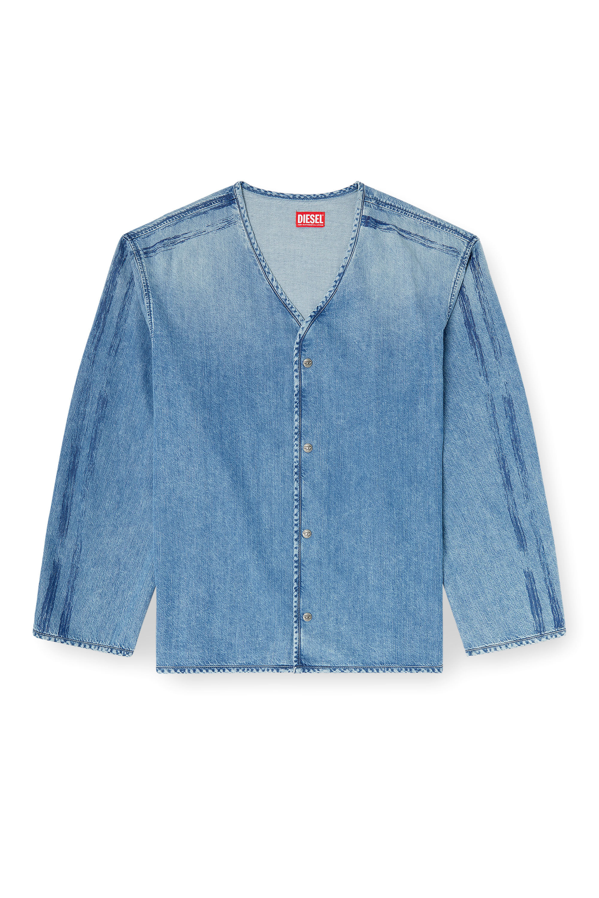DIESEL デニムブルー 長袖カットソー S D-CADI-S デニム長袖シャツ｜ブルー｜メンズ｜DIESEL