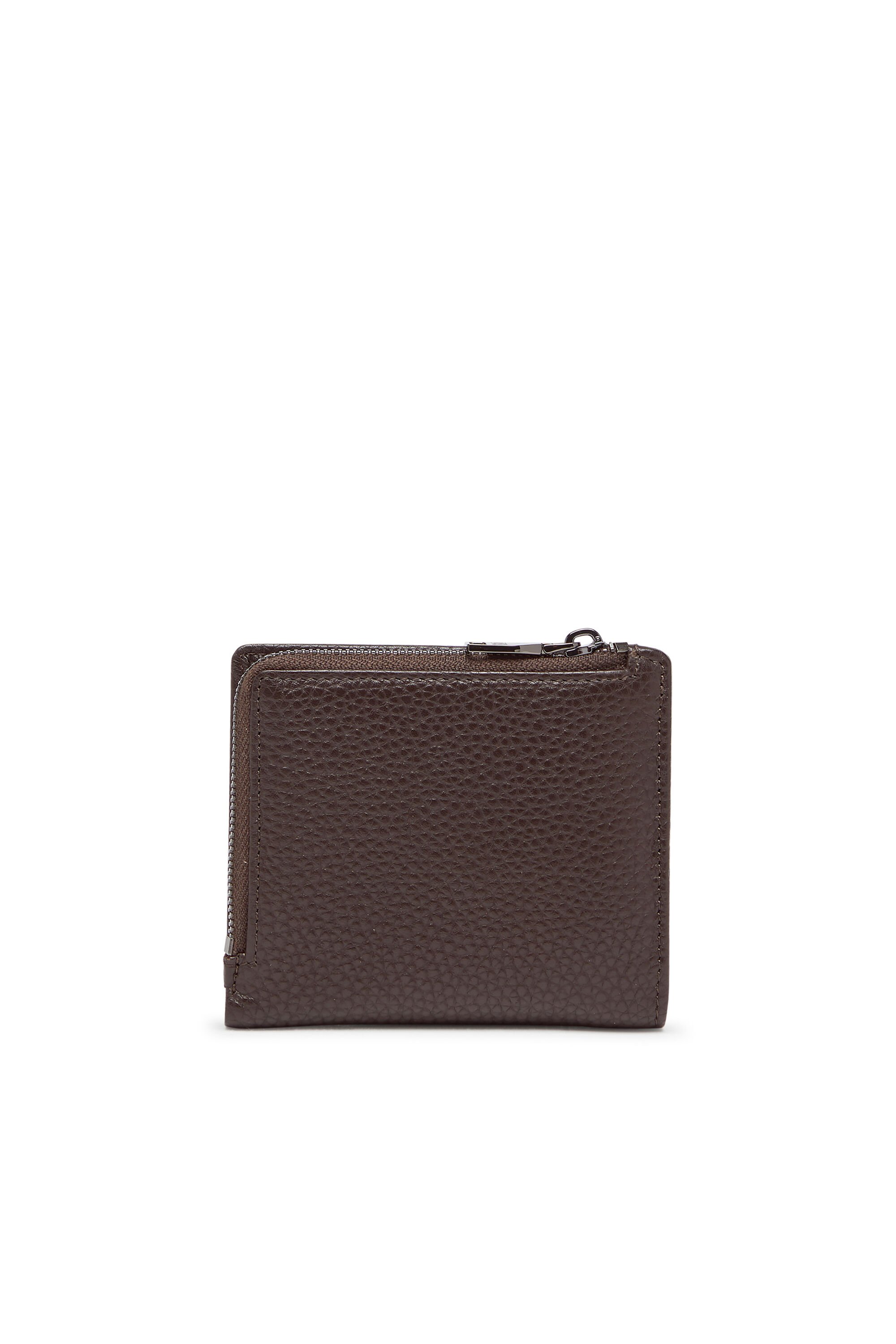 Diesel - HISSU EVO BI FOLD ZIP L, Male's Bi-fold wallet in grainy leather in ブラウン - 2