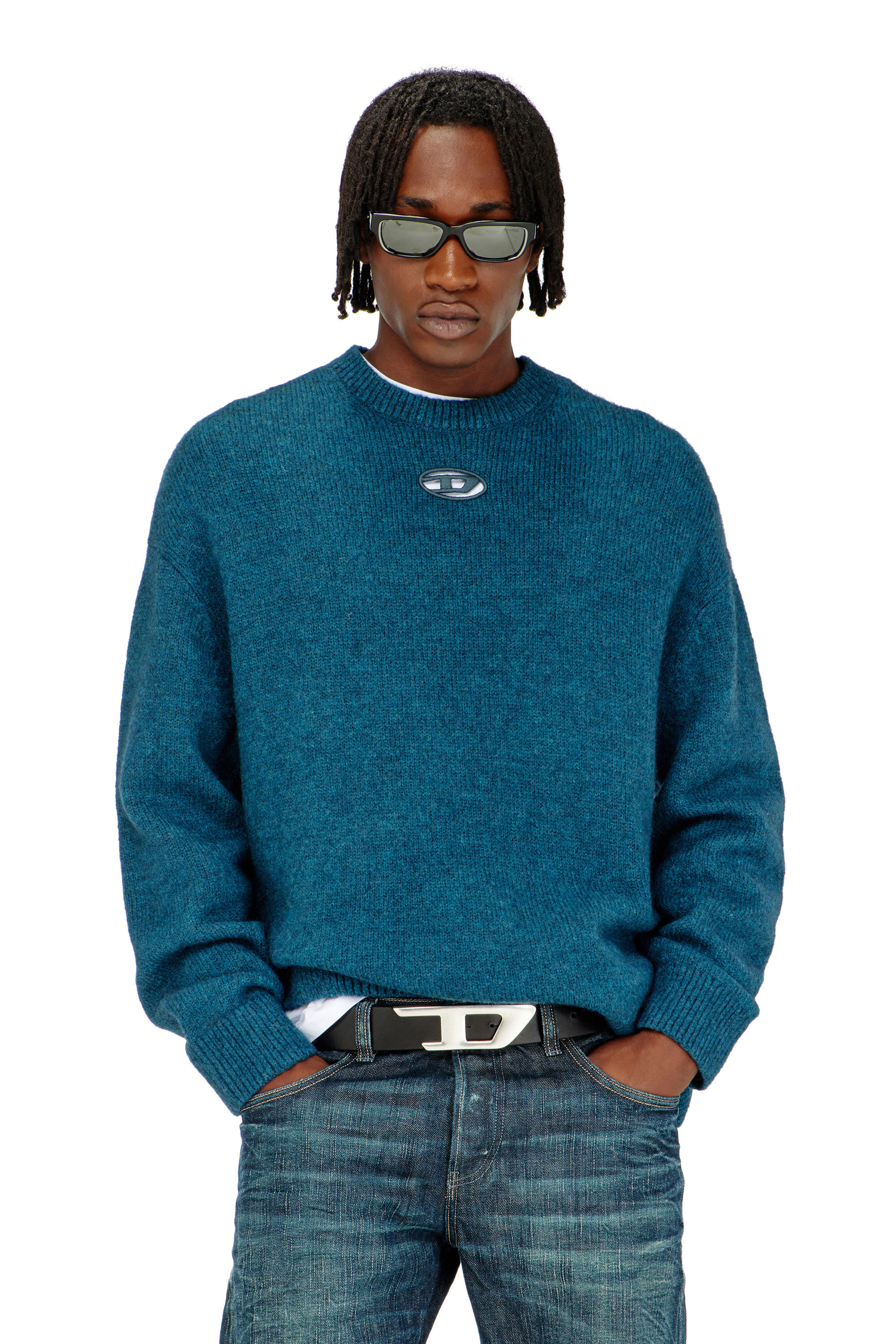 Diesel - K-AREESO, Male's プルオーバーニット in ウォーターグリーン - 3