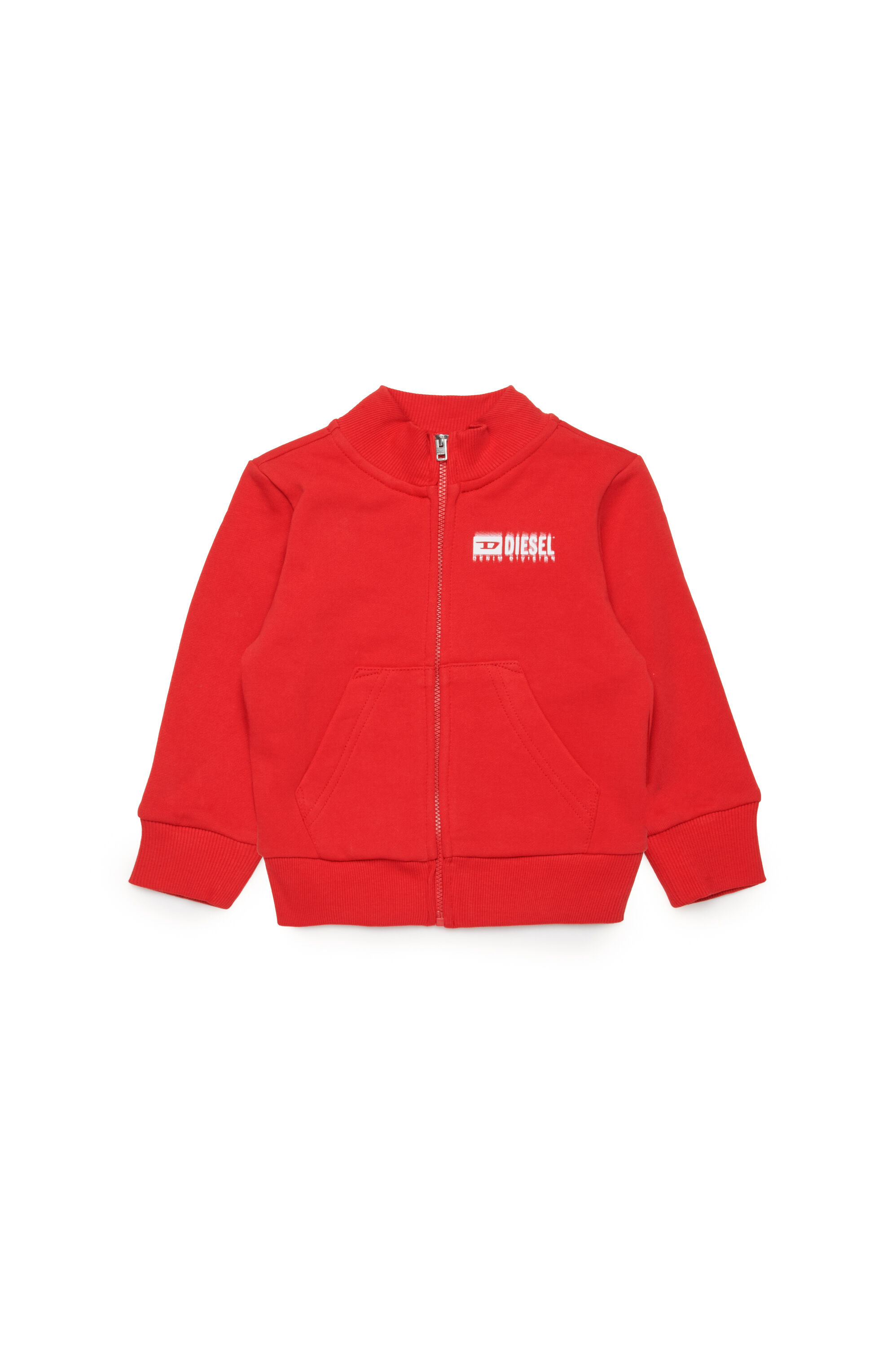 Diesel - SVOUGZIPALB, Unisex's Zipped sweatshirt with smudged logo in レッド - 1