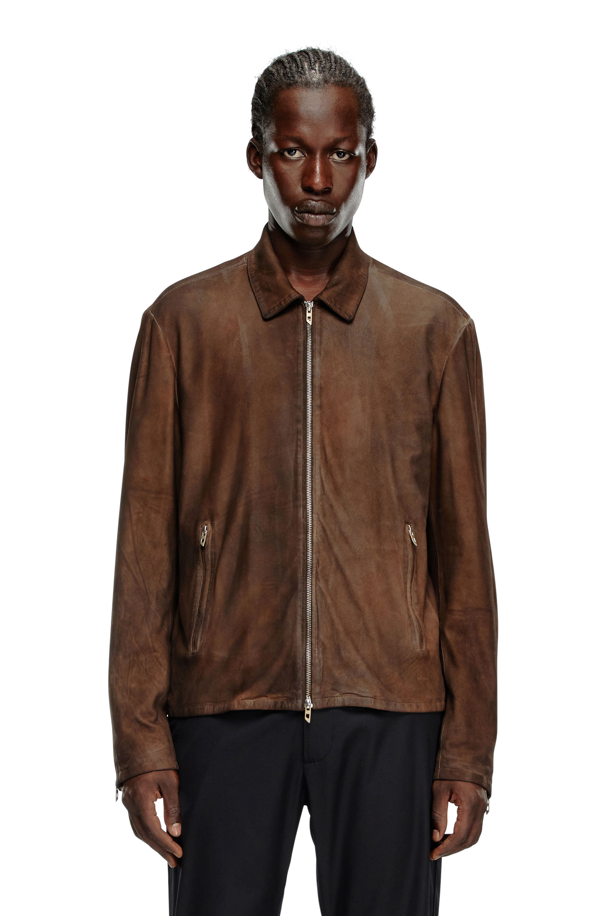 DIESEL レザージャケット ブラウン とまどっ Pコート
