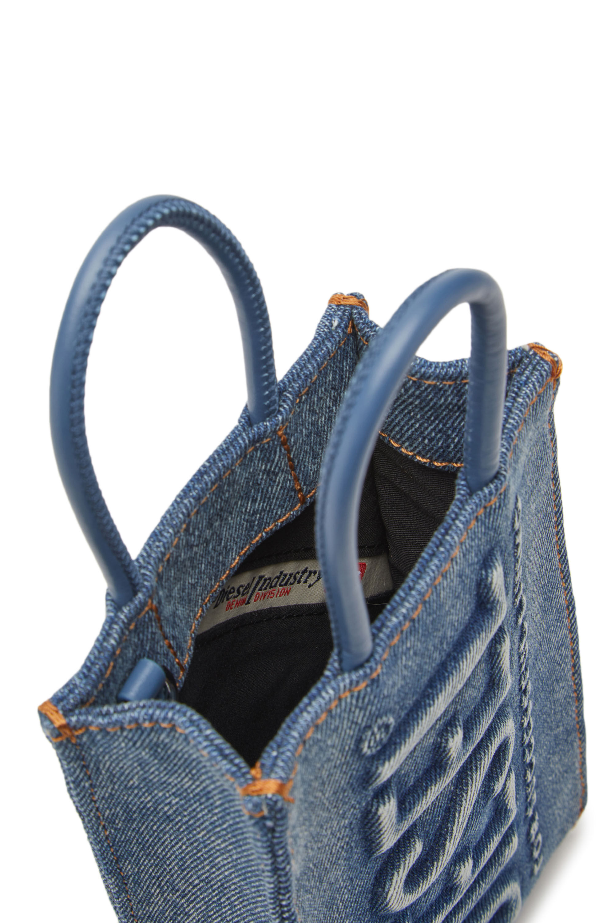 Diesel - DSL SHOPPER 3D MINI X, Unisex's ユニセックス デニム ショッパーバッグ MINI - Dsl Shopper 3D Mini X in ブルー - 4