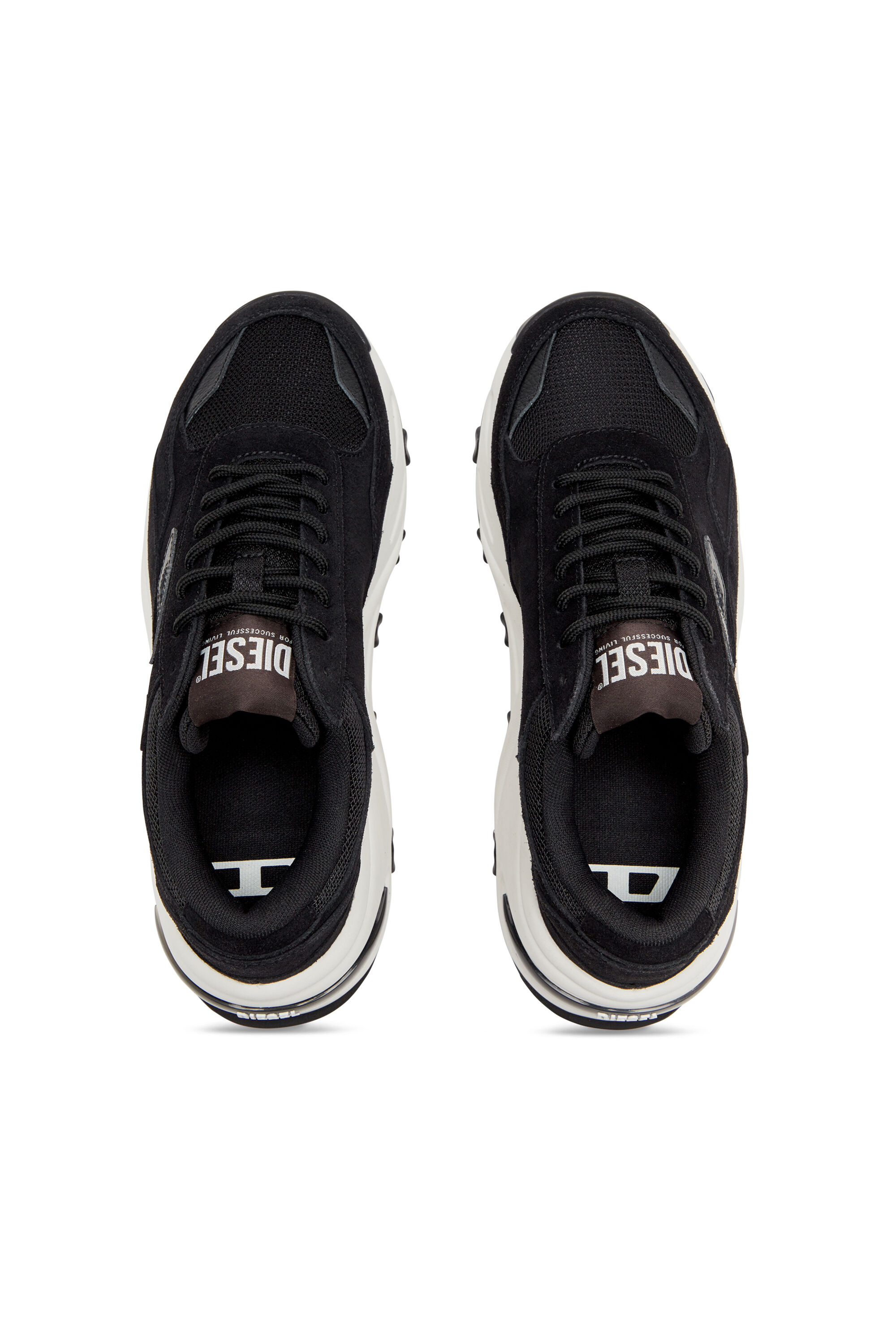 Diesel - S-SAVANNAH W, Female's S-Savannah-Platform sneakers in suede and mesh in ブラック - 5