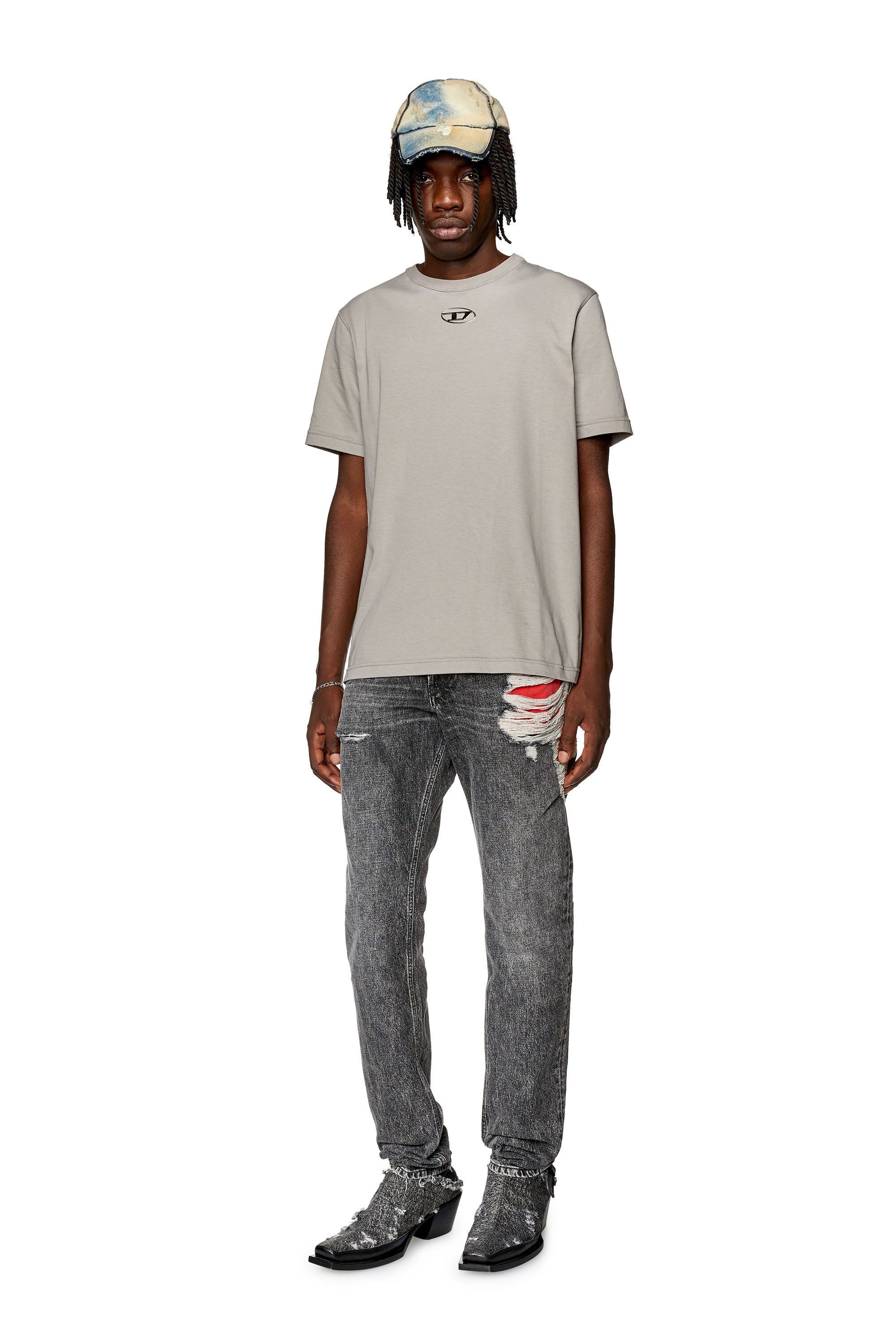 T-JUST-OD TシャツロゴオーバルD｜グレー｜メンズ｜DIESEL