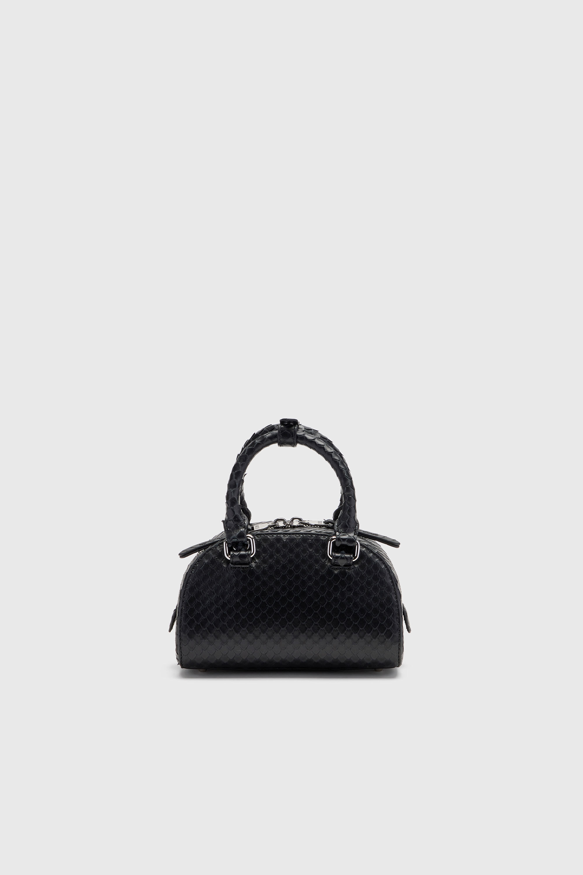 Diesel - 1DR DOME CROSSBODY, Female's 1DR Dome-Small bowling bag in snake-effect leather in ブラック - 3