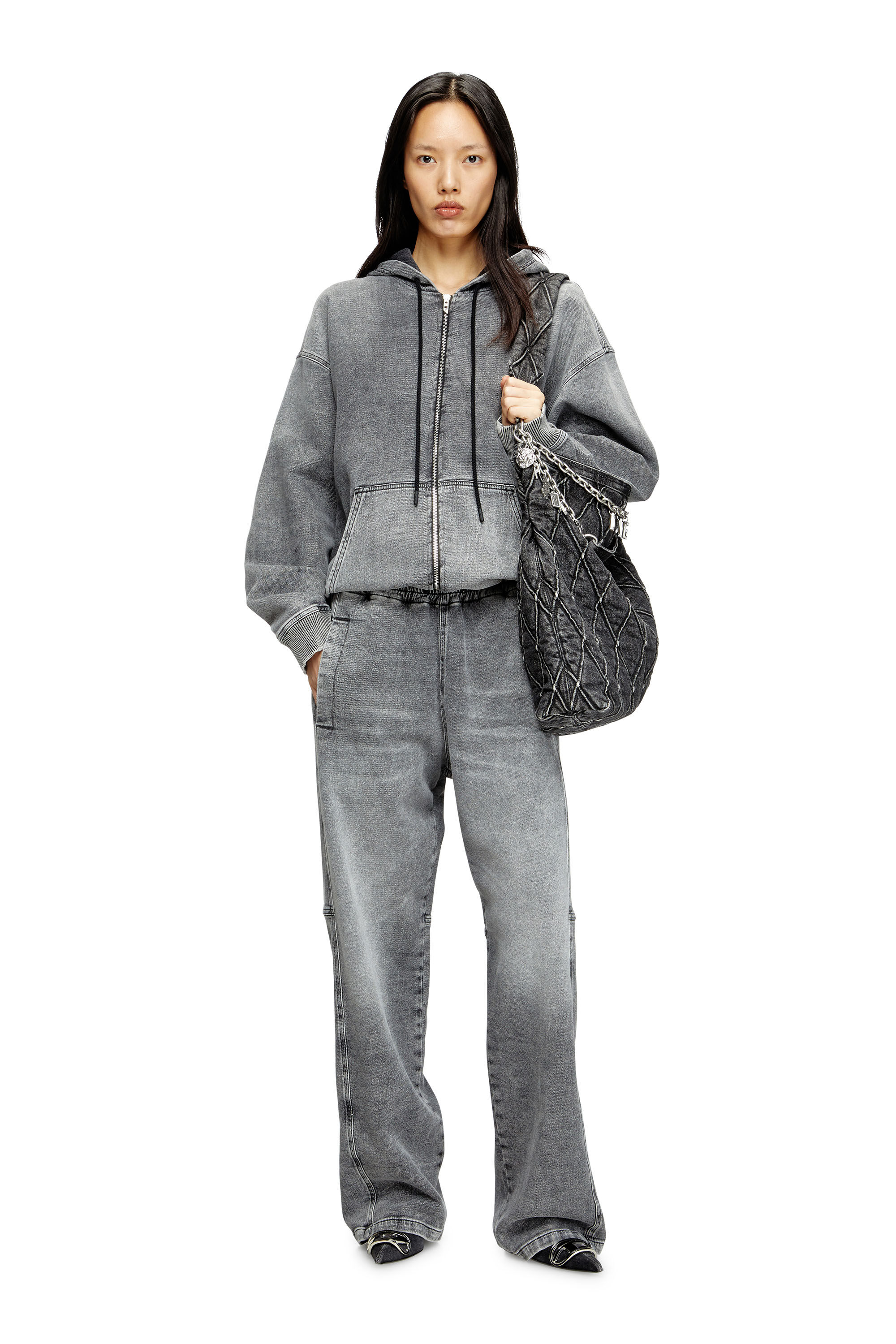 Diesel - Unisex's Relaxed D-Martyans Track Denim 0BEBR, ブラック/ダークグレー - 6