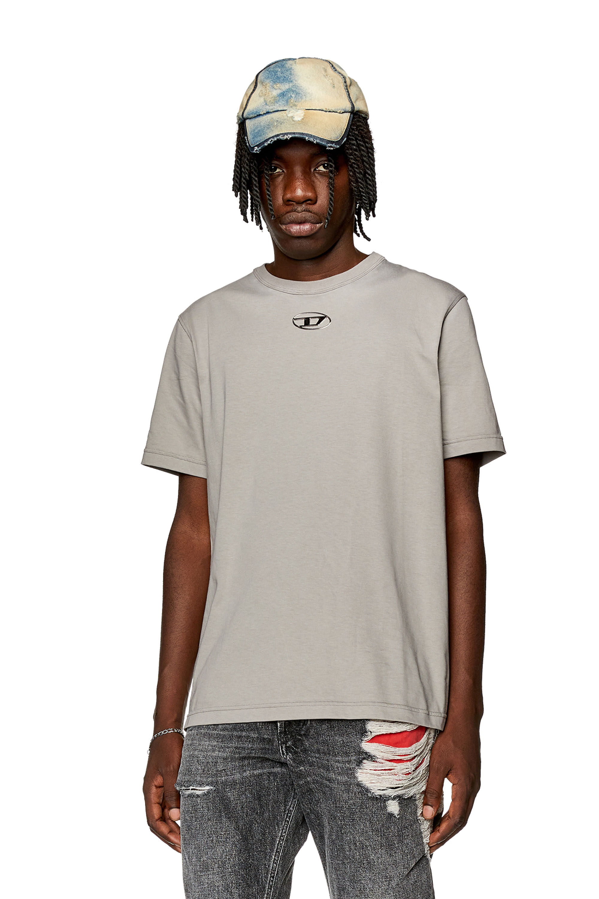 最新発見 T-JUST-OD TシャツロゴオーバルD｜グレー｜メンズ｜DIESEL トップス