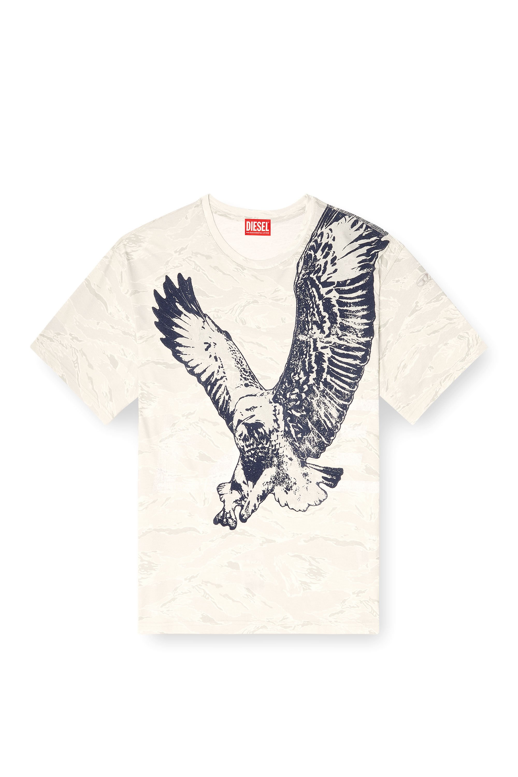 Diesel - T-BOXT-T14, Male's Camo T-shirt with eagle print in ベージュ - 2