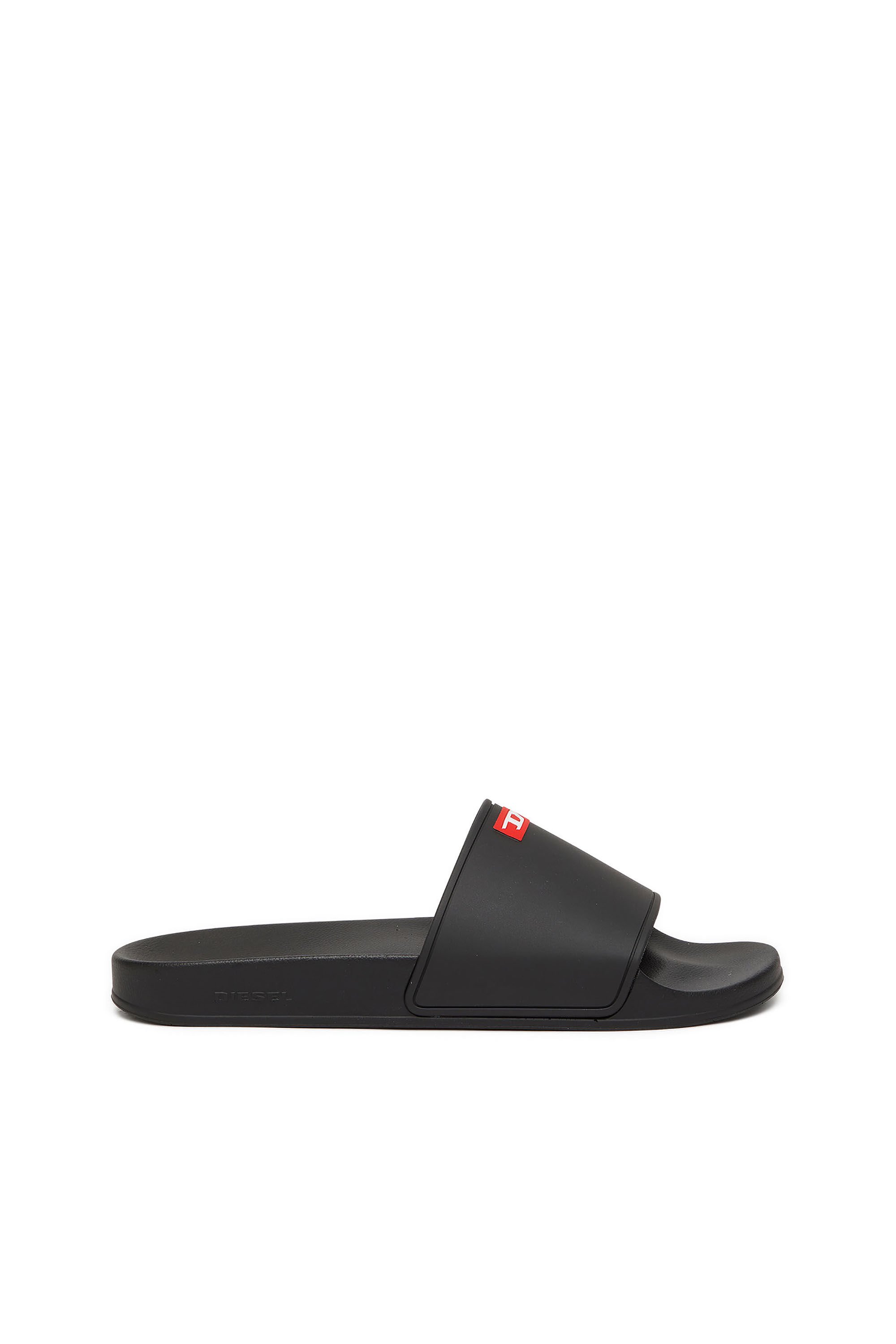 Diesel - SA-SWIM, Male's Sa-Swim-Rubber pool slides with D logo in ブラック - 1
