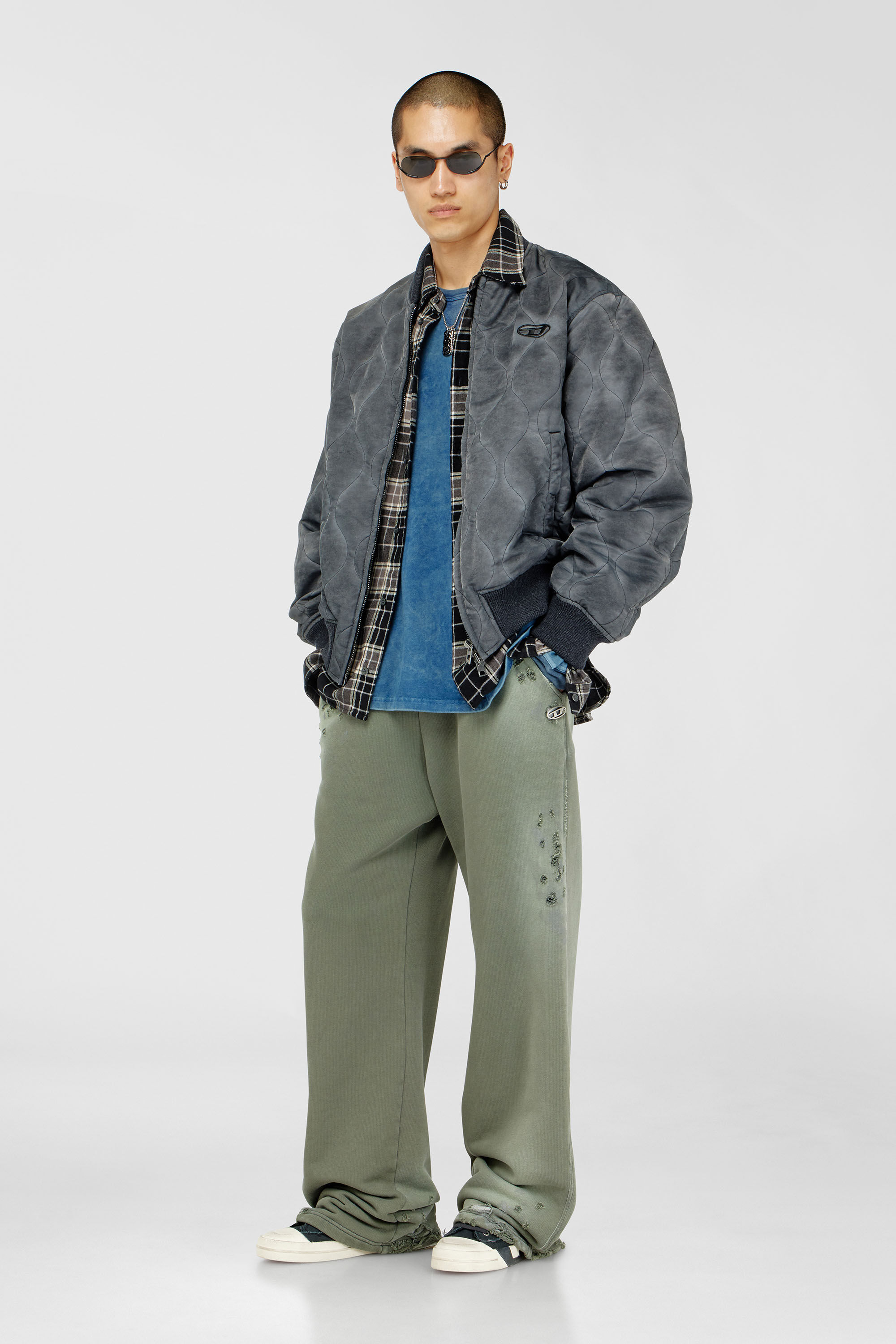 Diesel - T-BOXT-LS-RAW, Male's 長袖Tシャツ in ミディアムブルー - 1