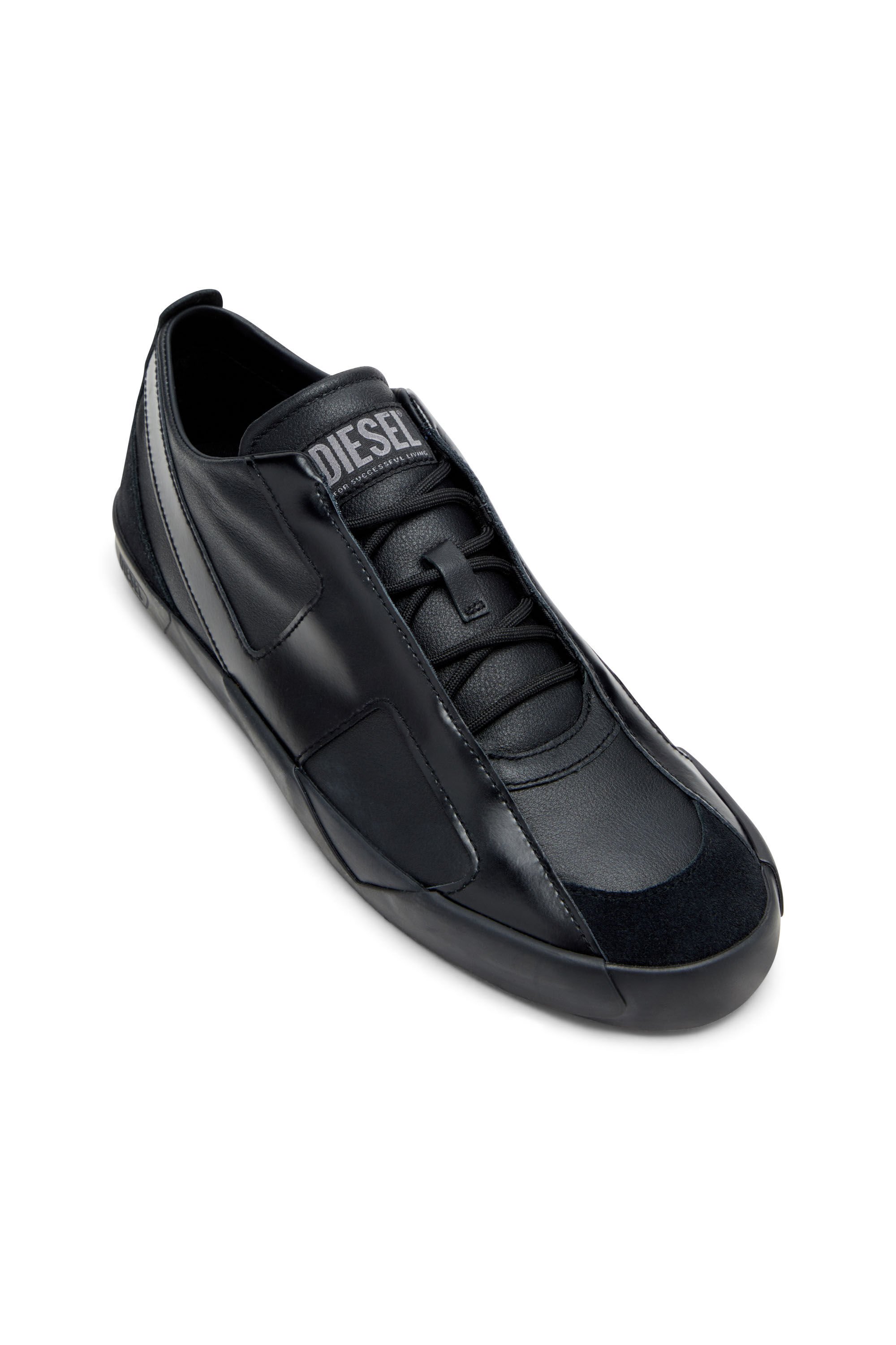 Diesel - S-SLANTE-D LOW, Male's S-Slante-D-Sneakers in suede and leather with D logo in ブラック - 7