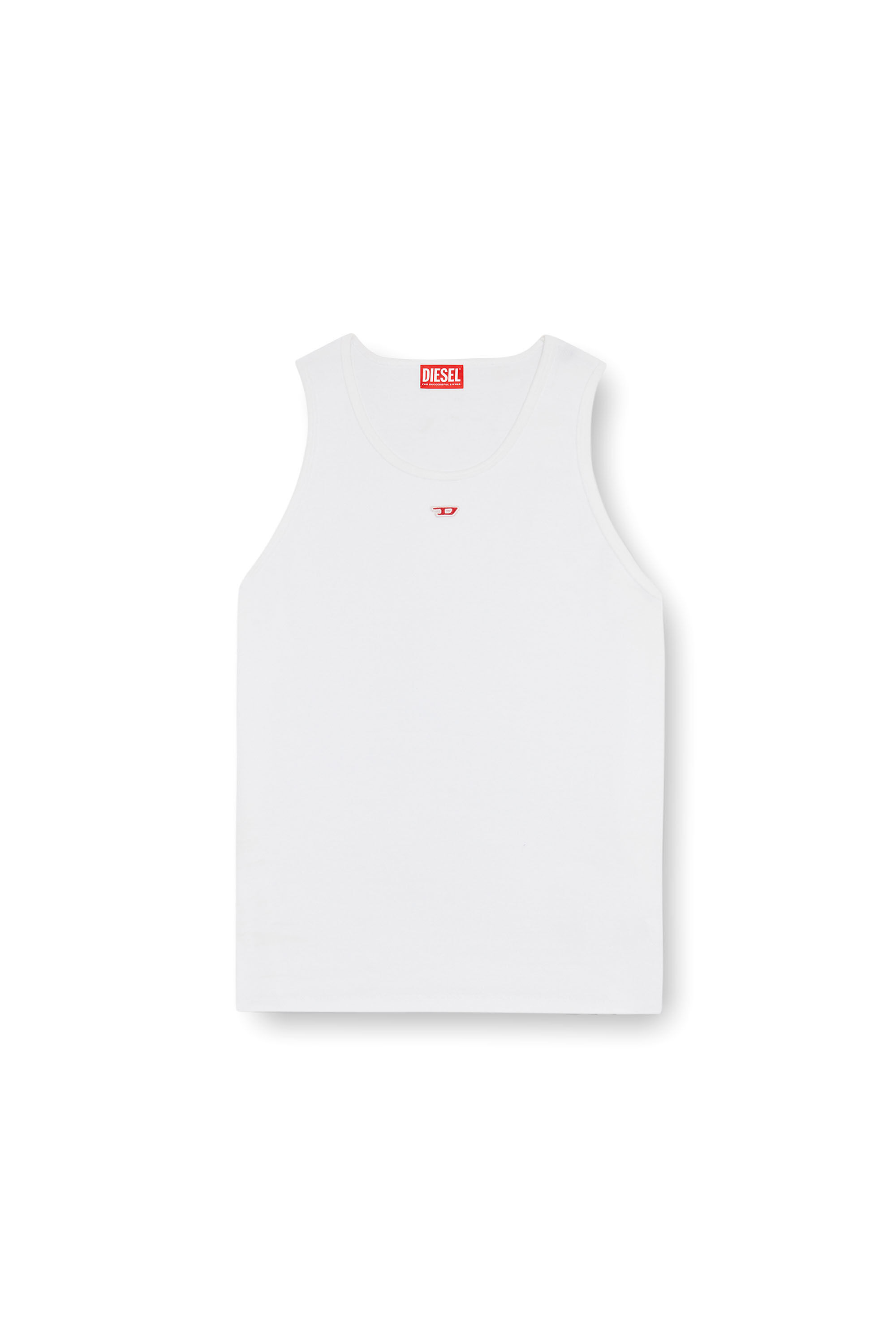Diesel - T-LIFTY-D, Male's Tank top with mini D logo patch in ホワイト - 2