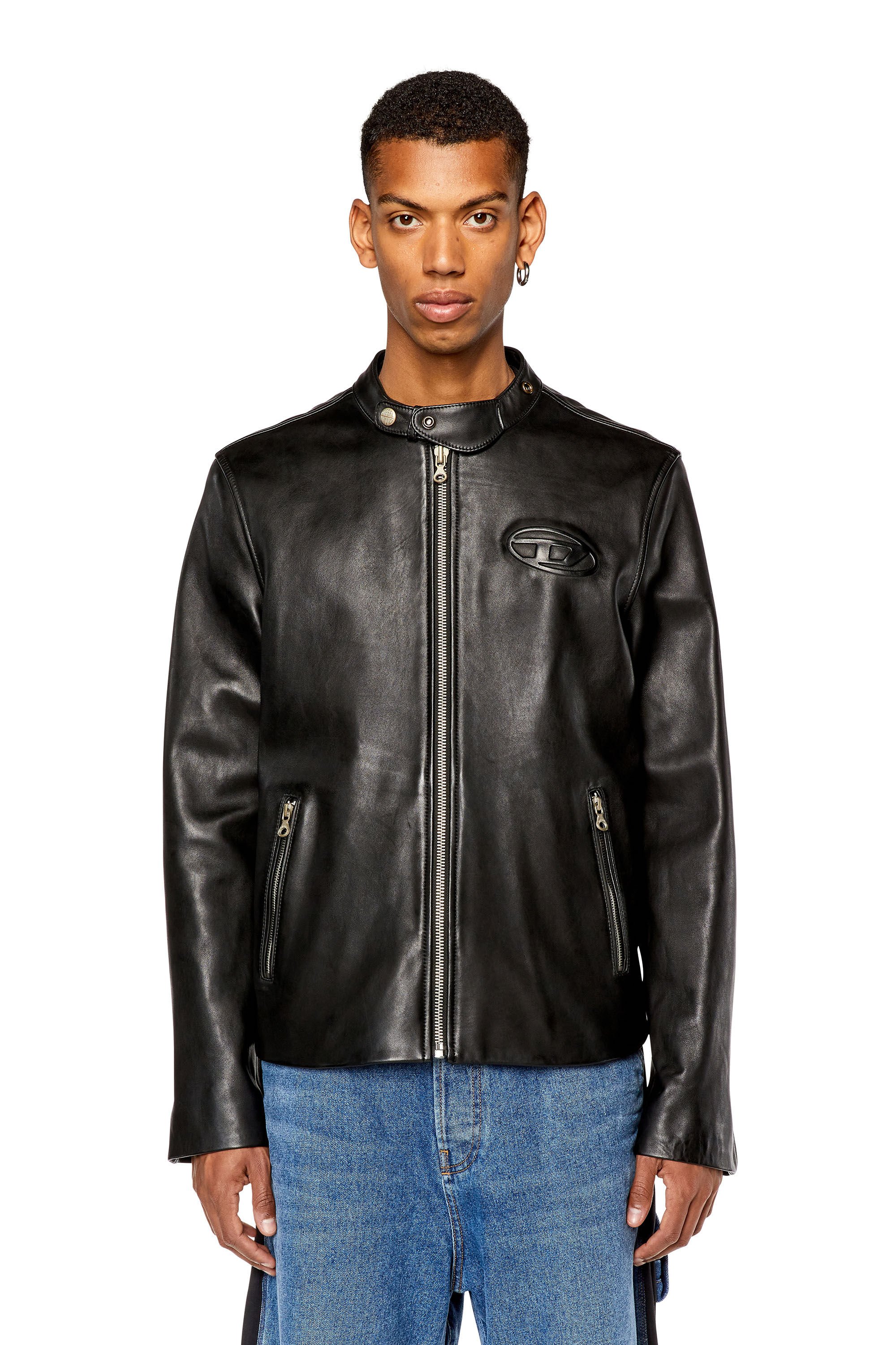 Diesel - L-METALO, Male's レザージャケットシングルライダース in ブラック - 5