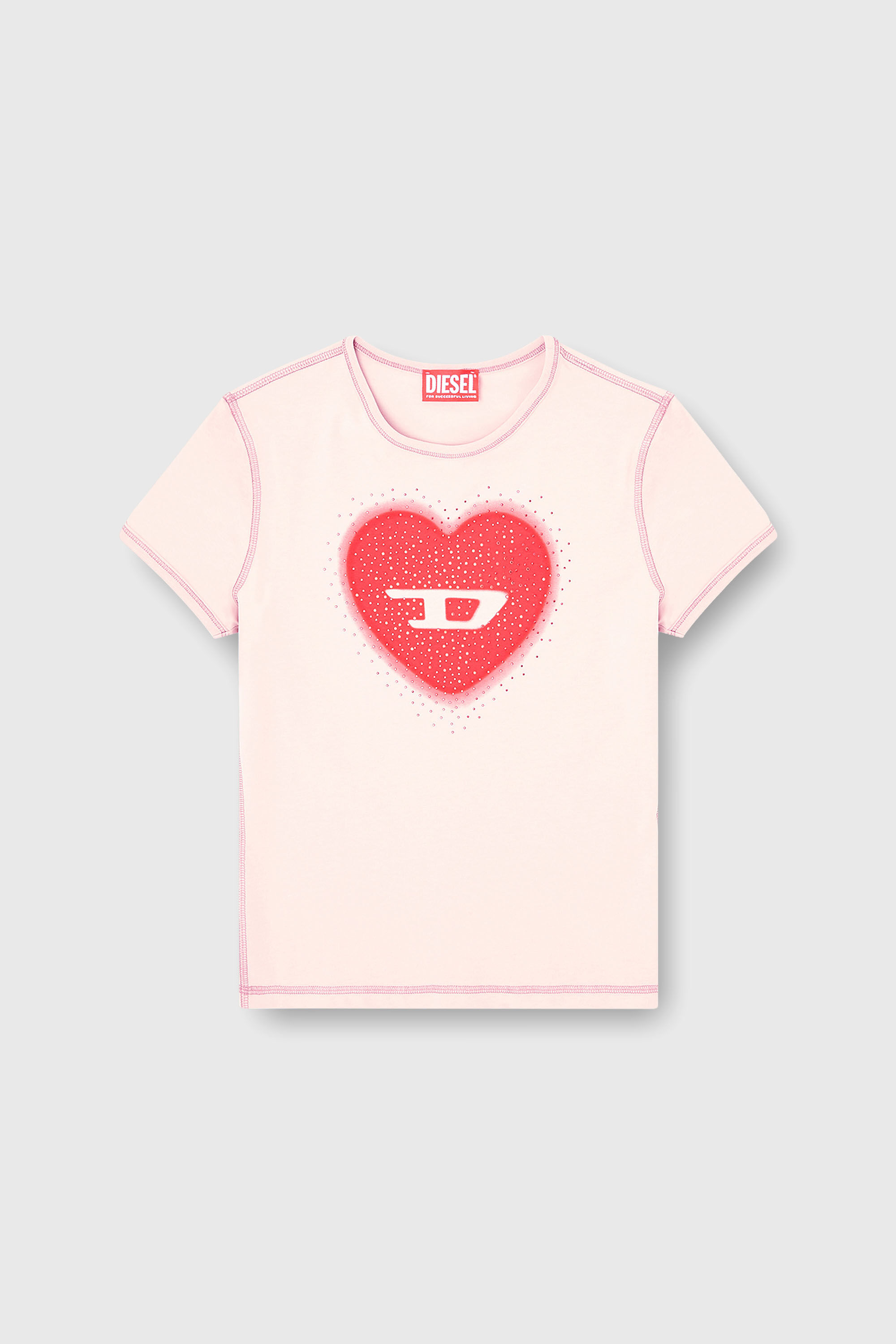 T-UNCUTIES-LONG-S5 Tシャツ｜ピンク｜ウィメンズ｜DIESEL