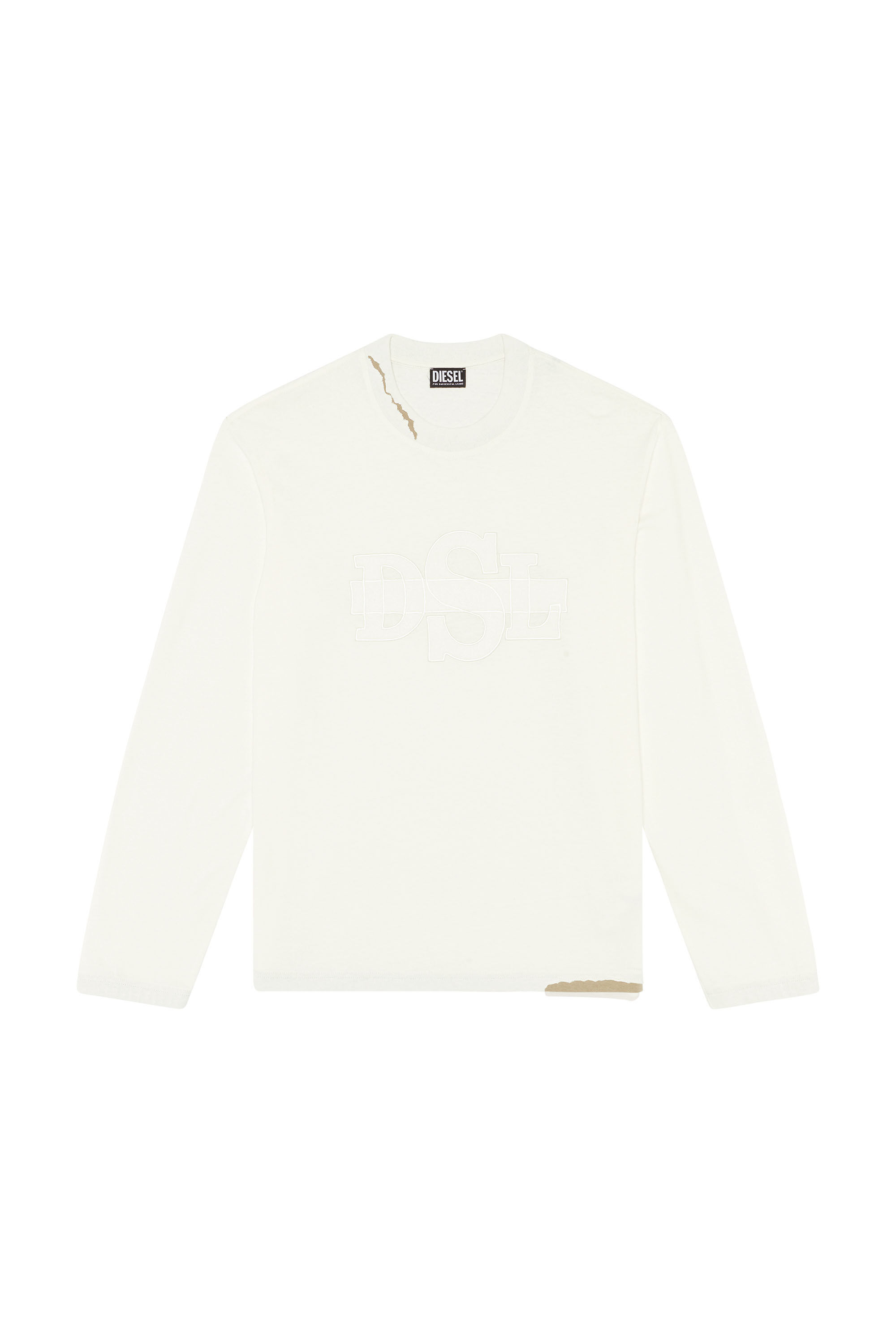 Diesel - T-CROT, Male's Tシャツ 長そで クルーネック in ホワイト - 2