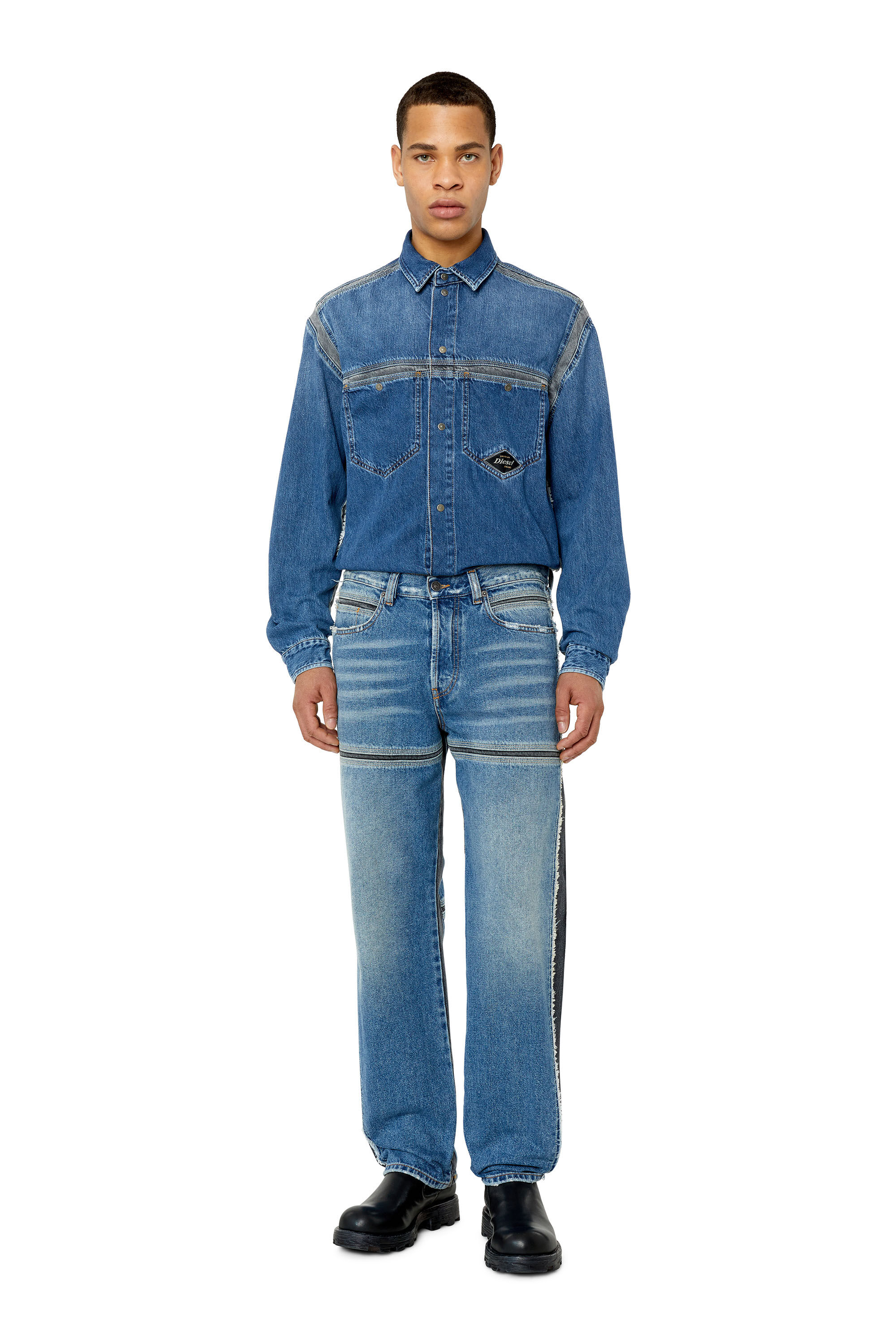 Diesel - D-HAMMER LCH, Male's カウレザー エラスティック チェルシーブーツ - D-Hammer LCH in ブラック - 1