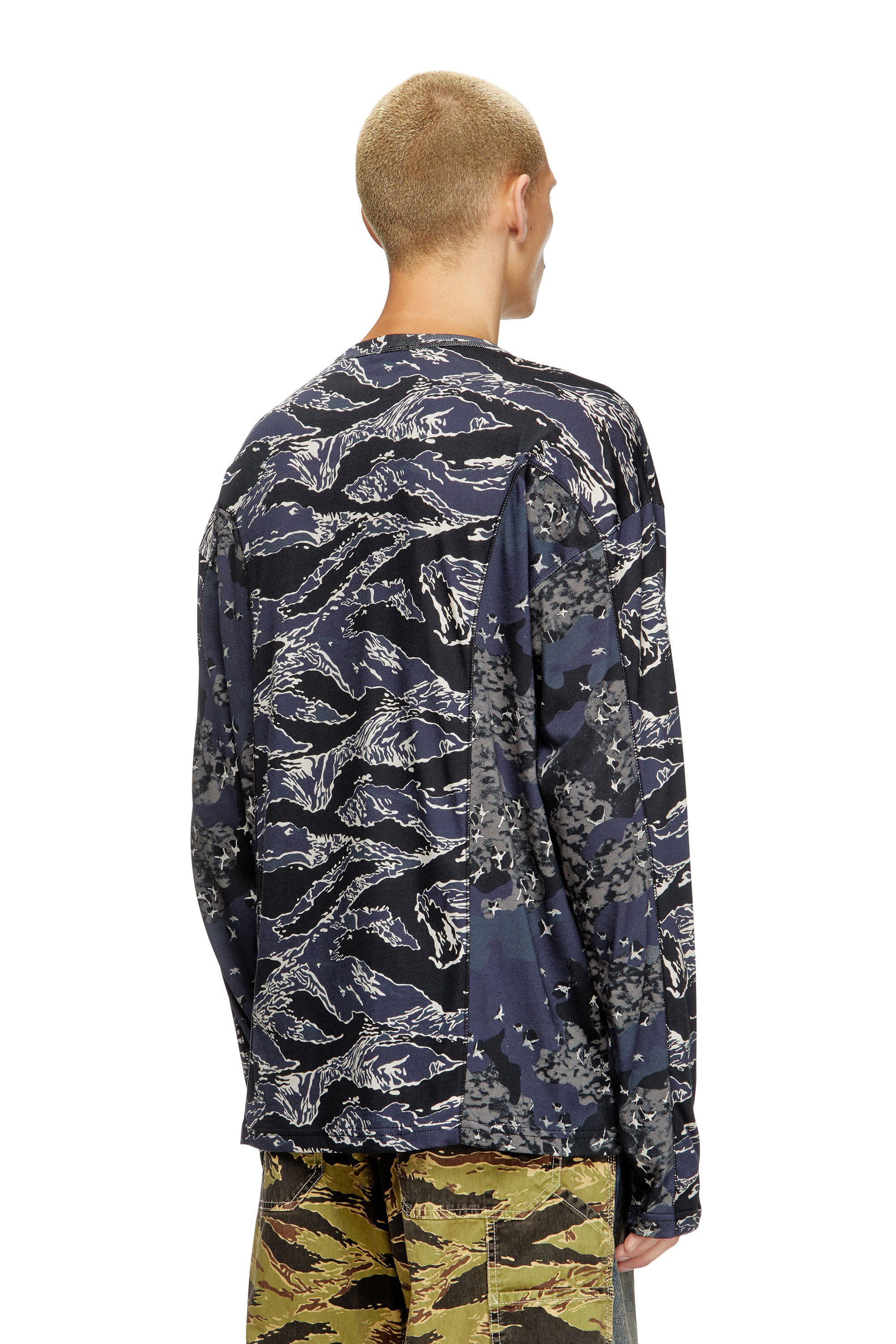 Diesel - T-BOXT-LS-CURT, Male's Long-sleeve T-shirt with mixed camo prints in null - 4