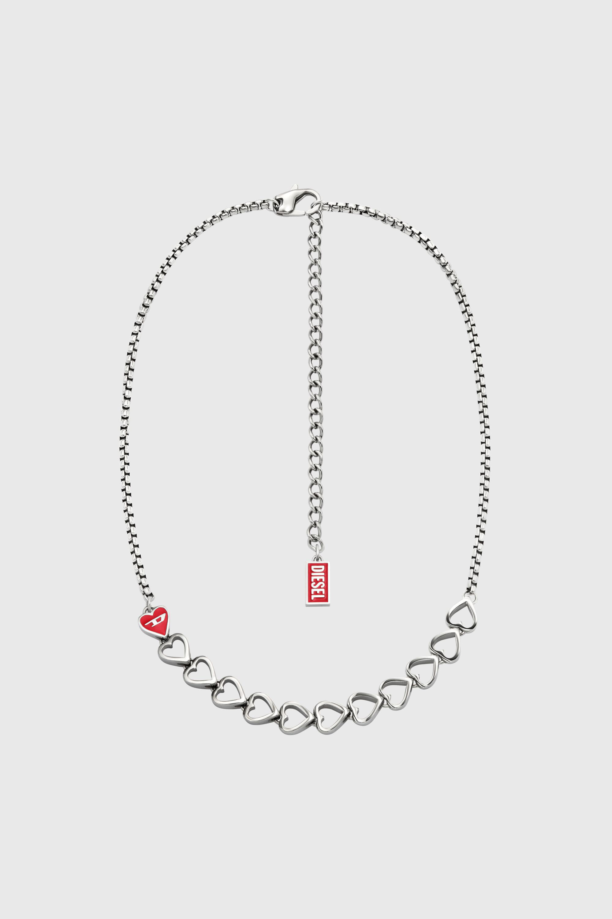 サ*缶様 DIESEL ネックレス シルバーカラー ロゴチャーム付き DX166640 JEWELLERY ネックレス｜シルバー｜ウィメンズ｜DIESEL