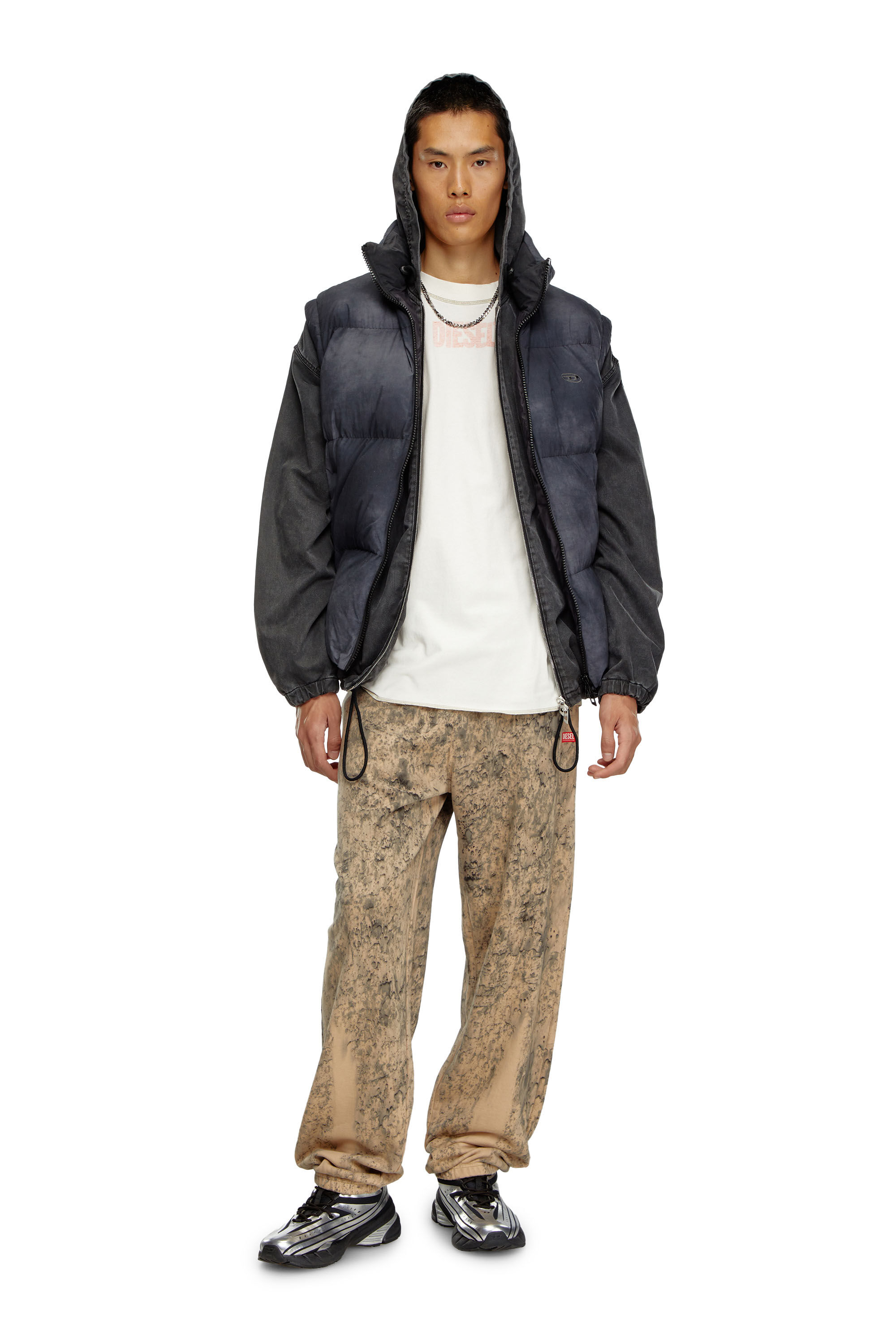 P-MARKY-K1 Track pants in raindrop-effect jersey｜ベージュ｜メンズ｜DIESEL