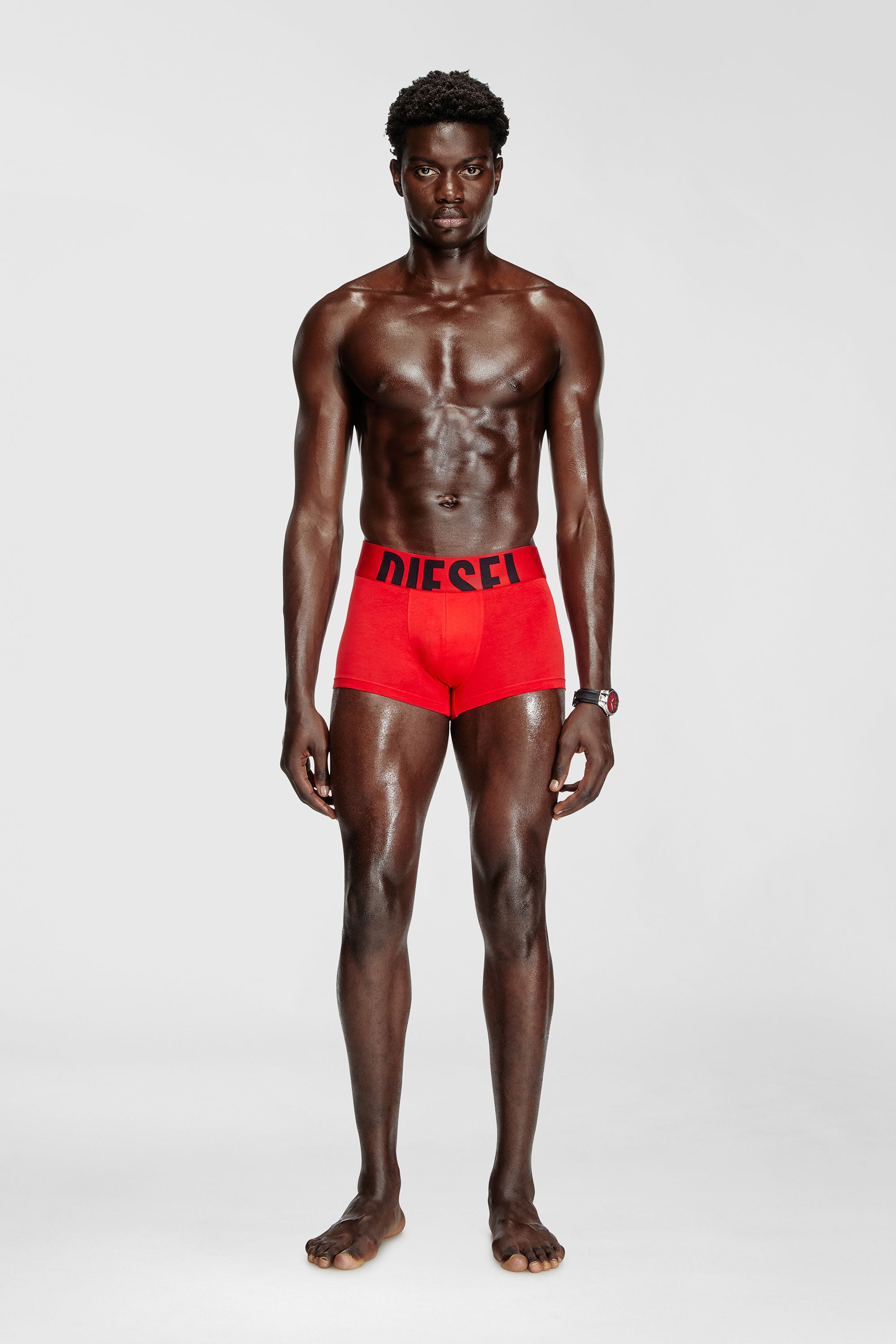 Diesel - UMBX-DAMIENTHREEPACK-5.5EL, Male's ボクサーパンツ3枚パック in レッド/ブラック - 1