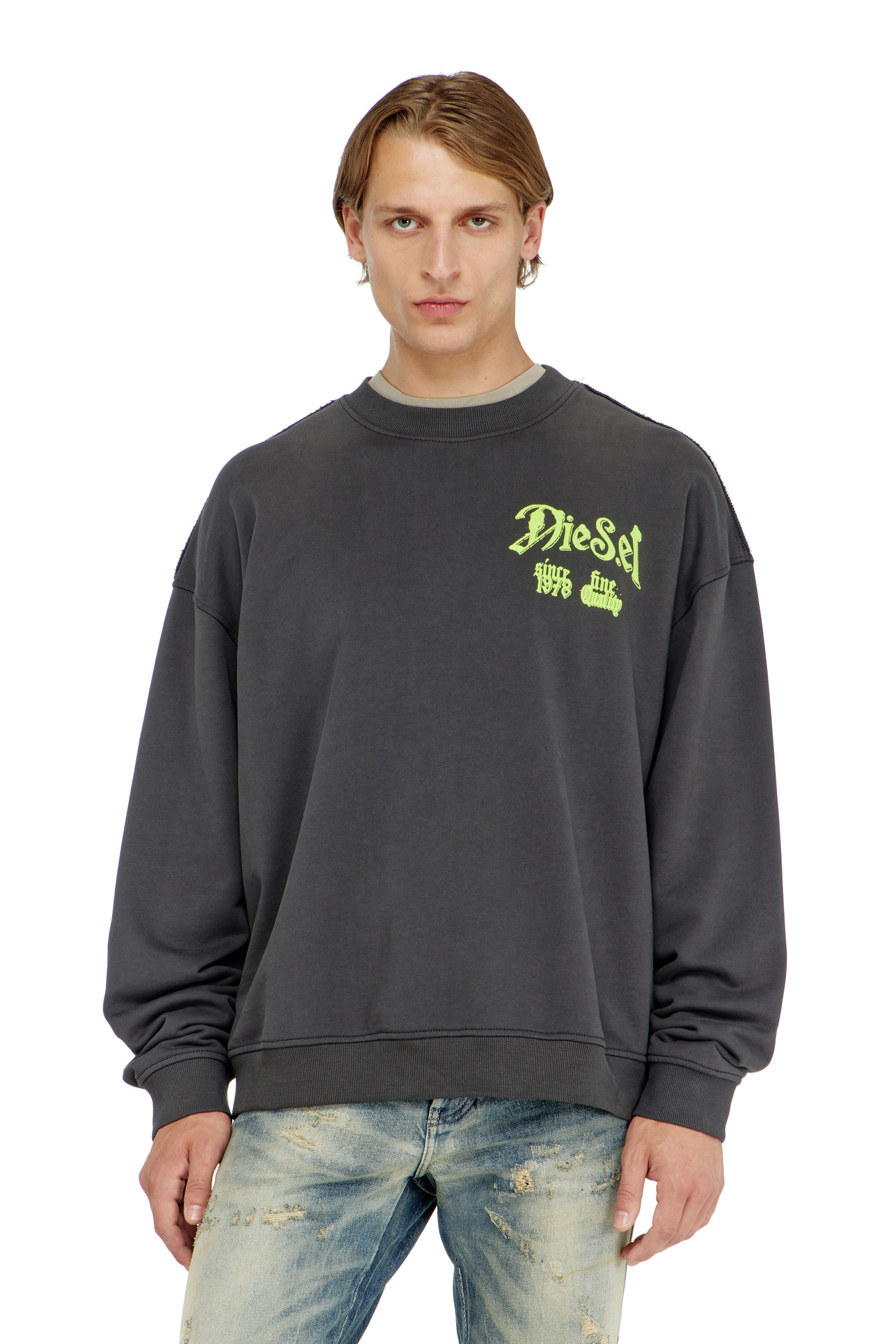 Diesel - S-BOXT-AA2, Male's プルオーバースウェット in ダークグレー - 5