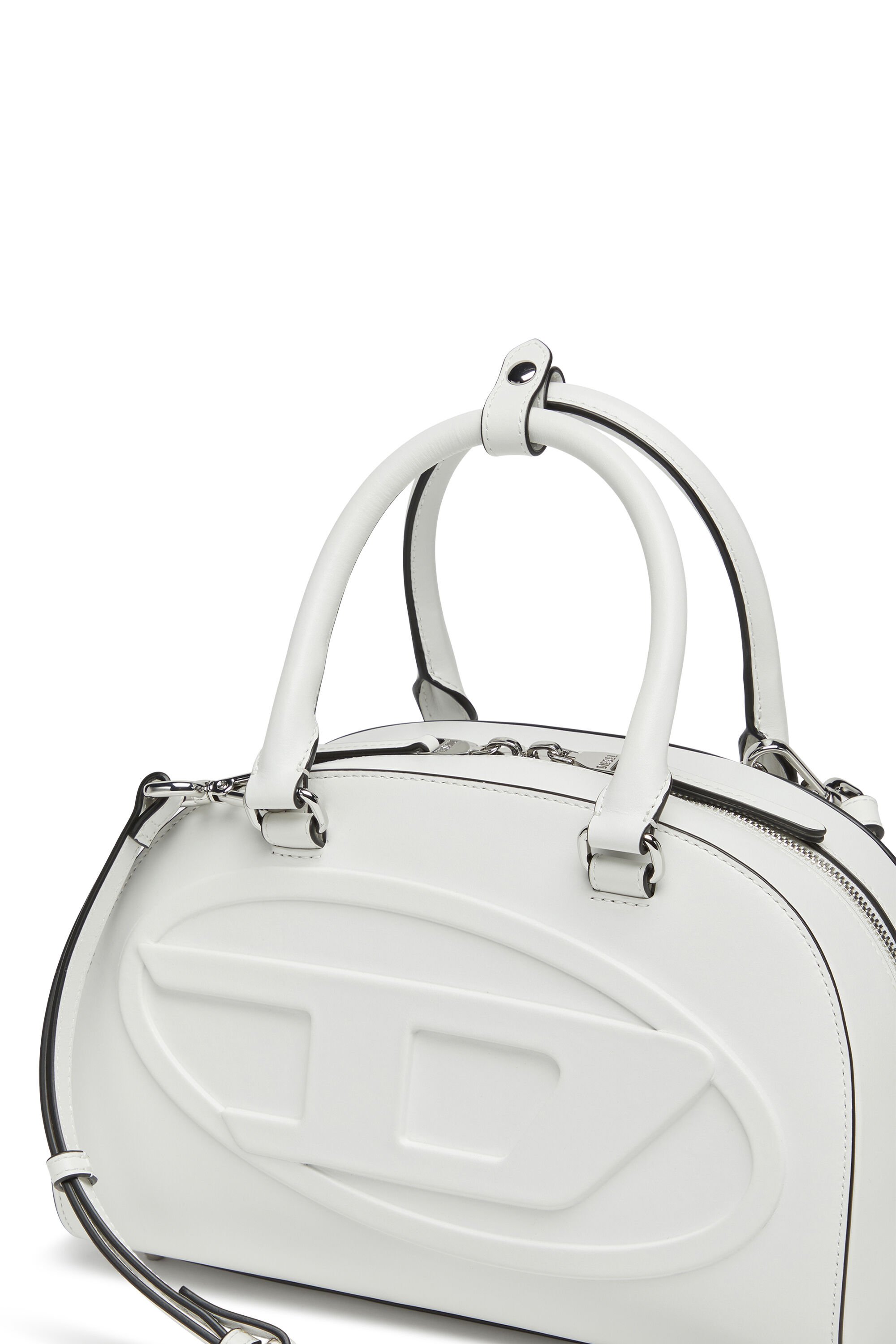 Diesel - 1DR DOME TOP HANDLE, Female's Leather bowling bag in ホワイト - 5