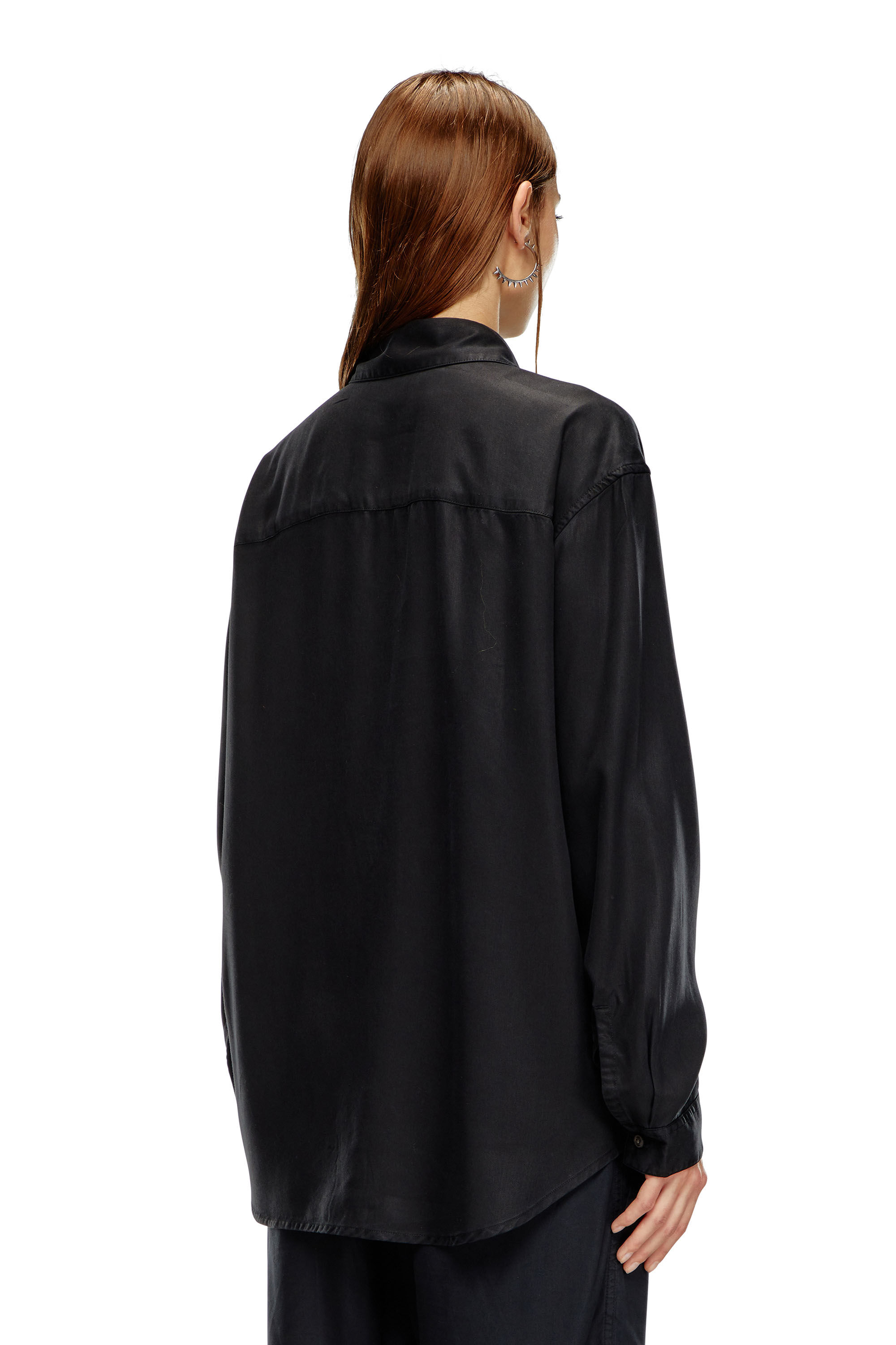 S-SIMPLY-C-WN Fluid shirt with logo embroidery｜ToBeDefined 