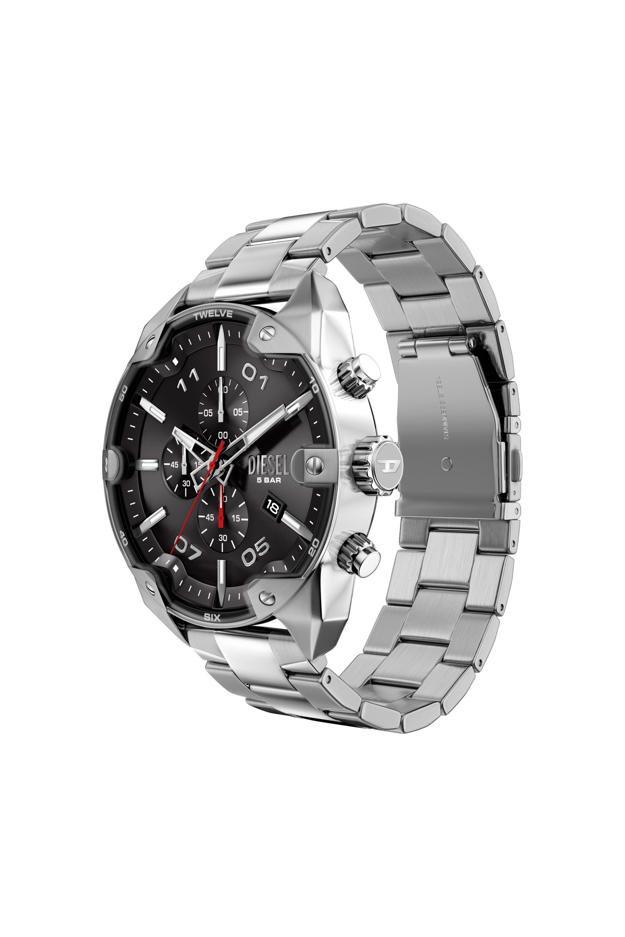 DZ4709 WATCH Spiked Stainless Steel Watch｜シルバー｜メンズ｜DIESEL