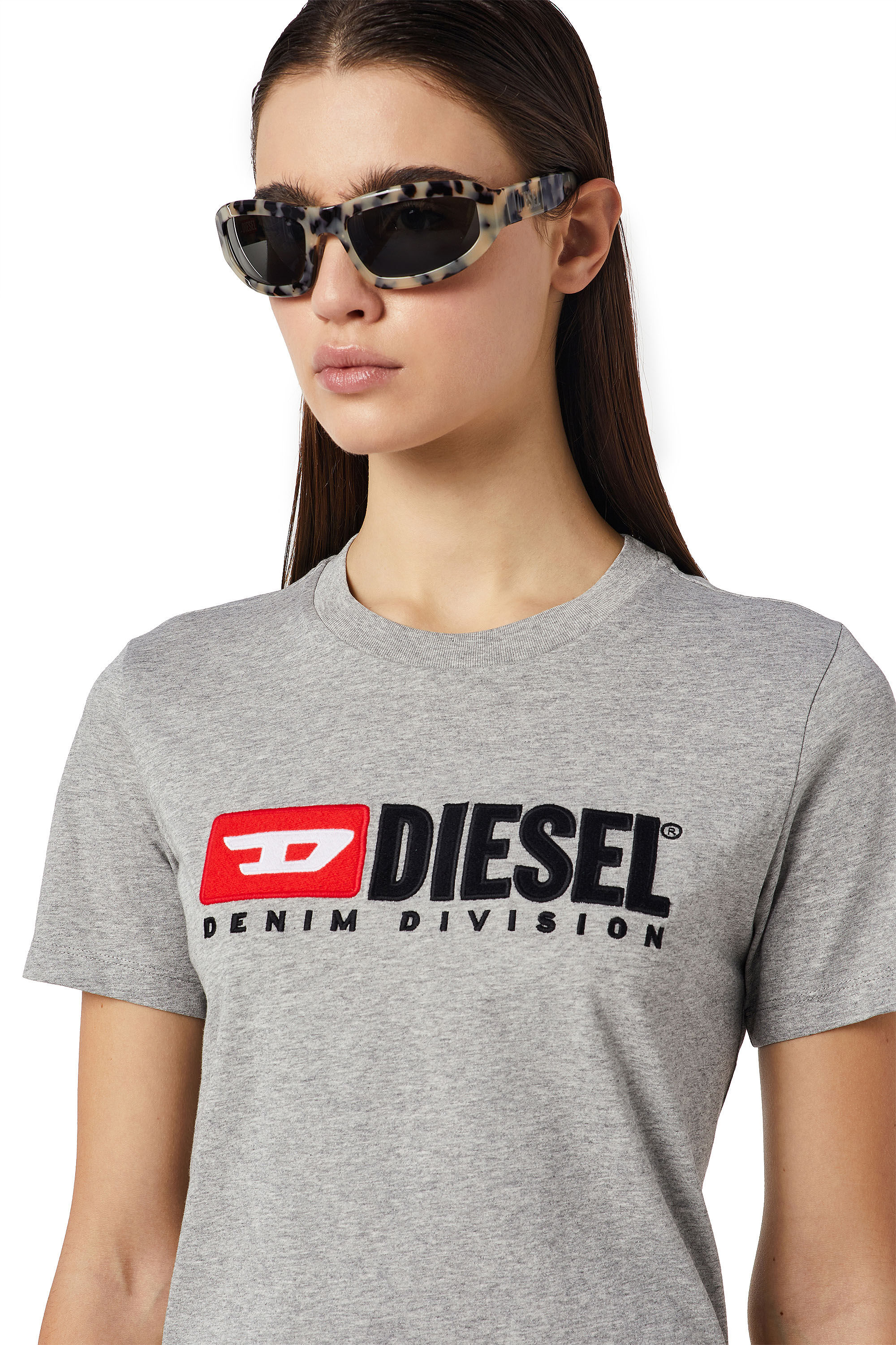 Diesel - T-REG-DIV, Female's 半袖 Tシャツ in ライトグレー - 5