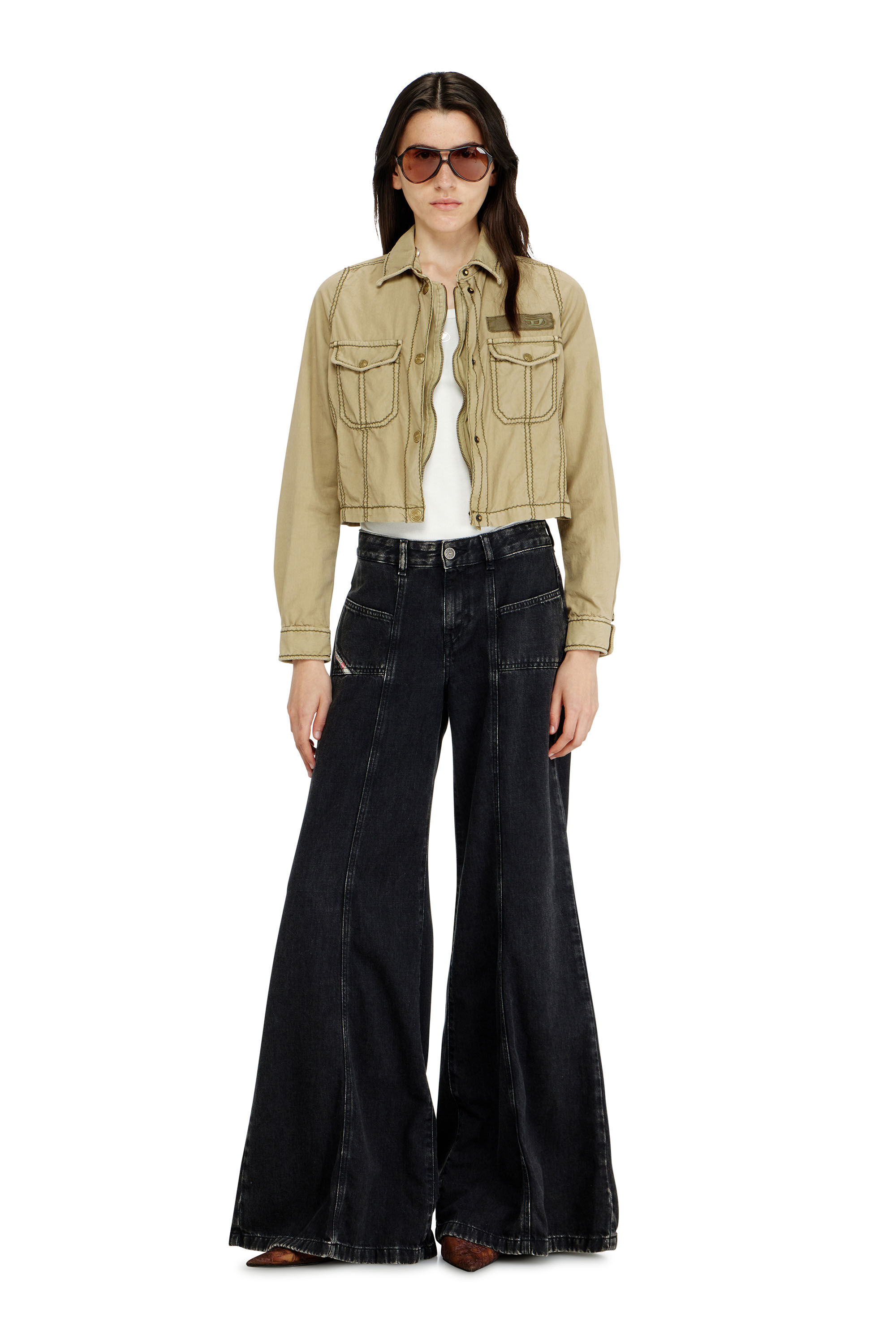 Diesel - Female's Flare Jeans D-Akii 068HN, ブラック/ダークグレー - 1