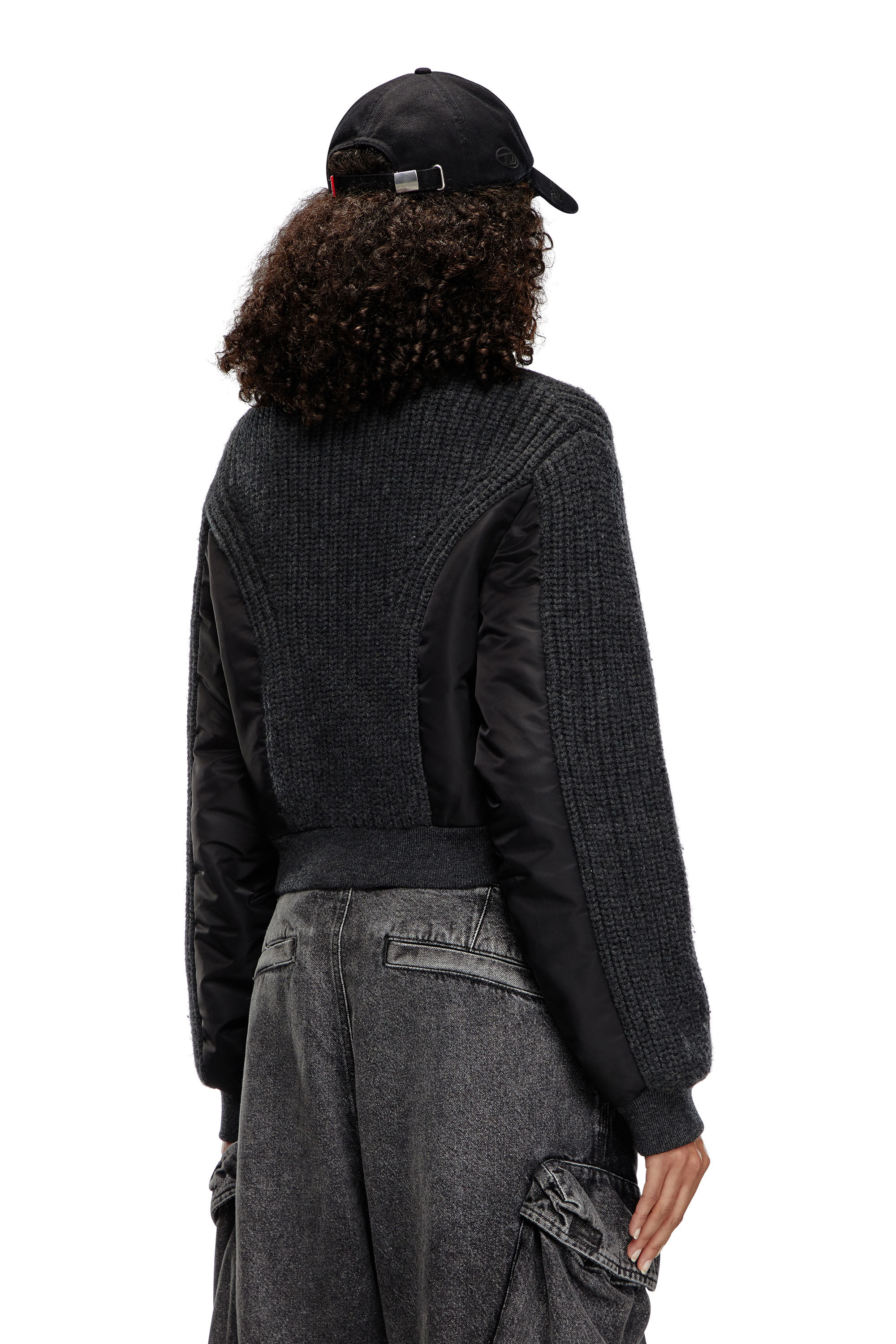 M-ODENA Jacket in wool knit and padded nylon｜ブラック｜ウィメンズ 