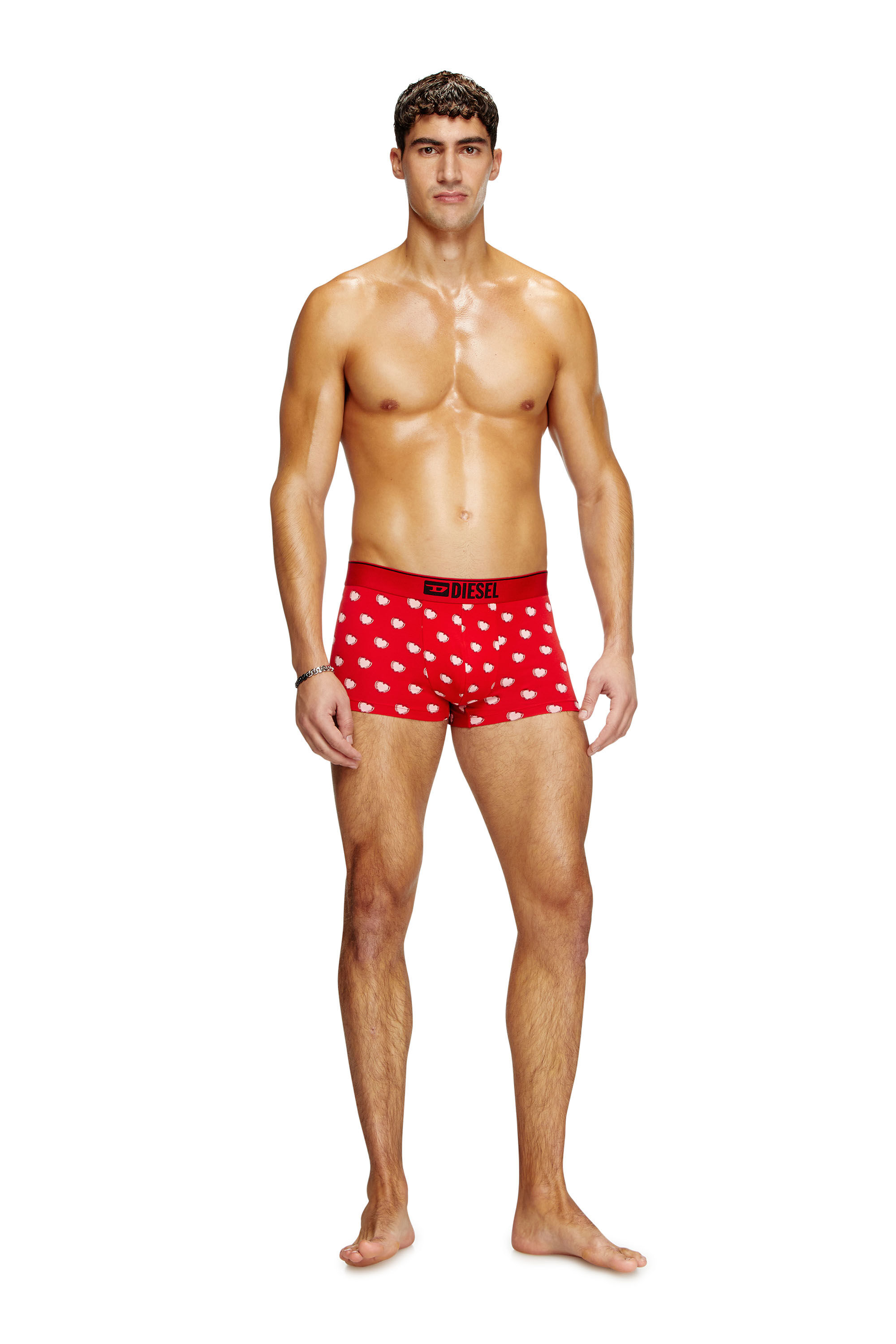 Diesel - DAMIEN, Male's Boxer briefs with heart motif in レッド - 1