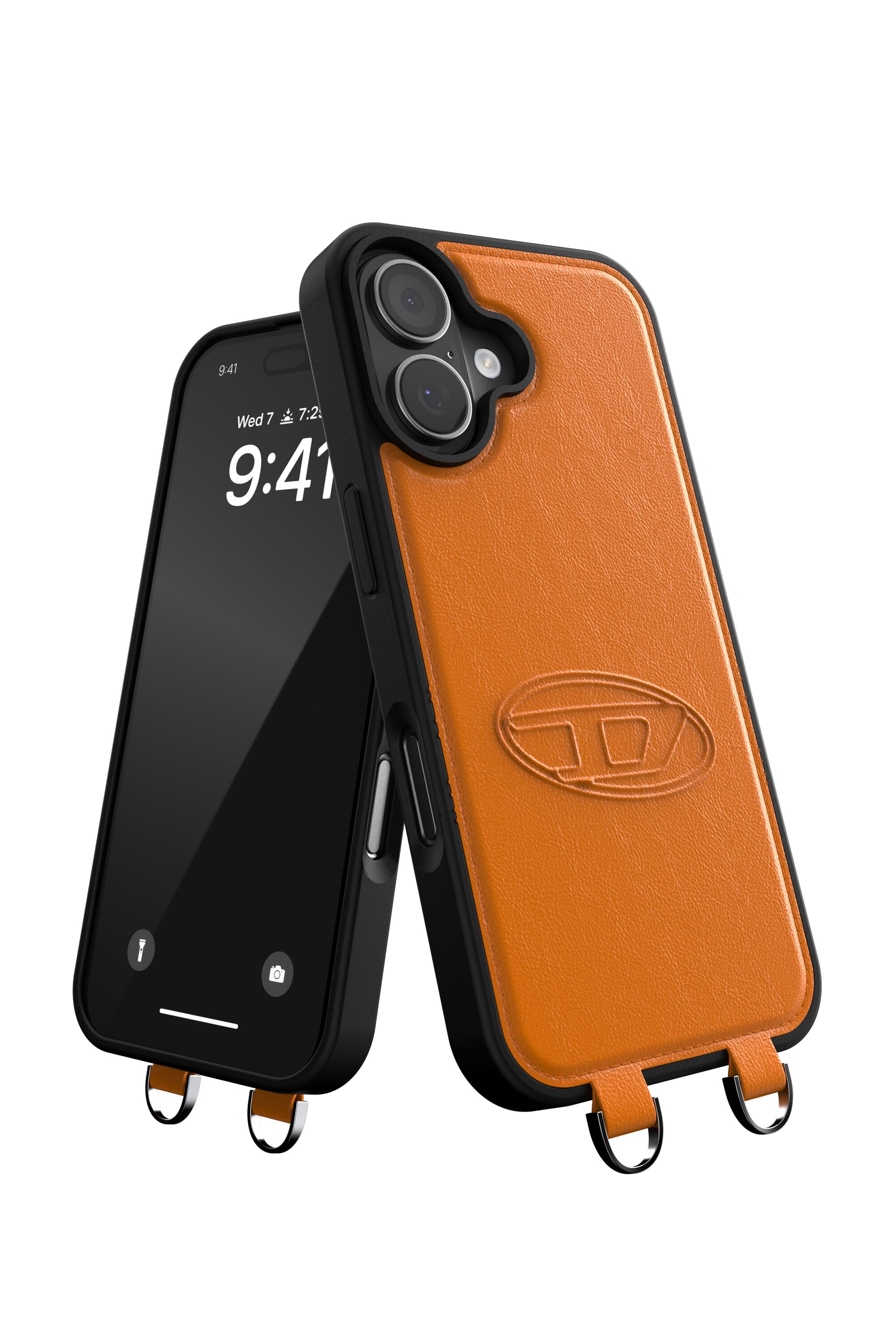 Diesel - 60664 MOULDED CASE, Unisex's Oval D case with wrist strap and MagSafe for iPhone 17 in オレンジ - 4