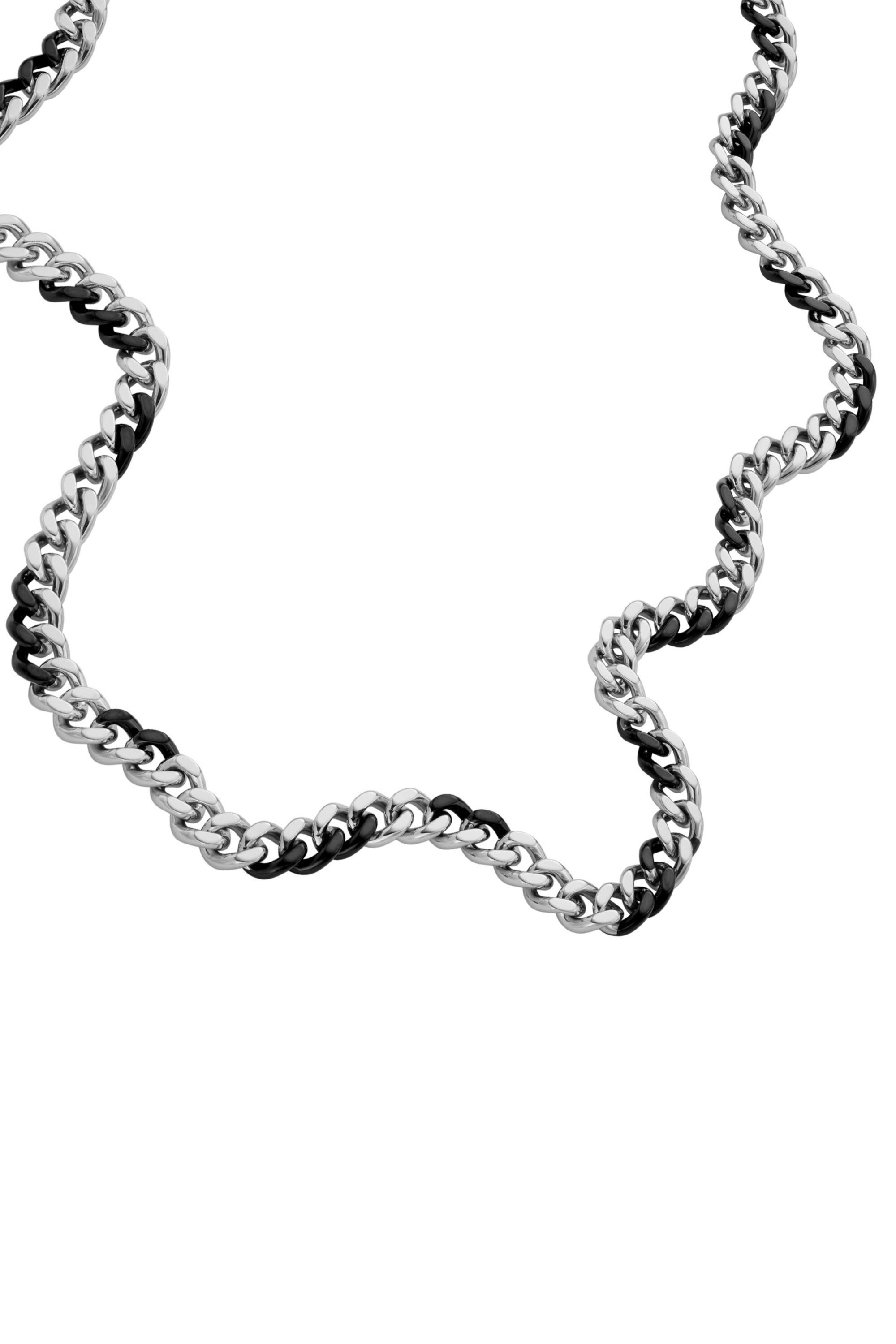 Diesel - DX1499, Male's Two-Tone stainless steel chain necklace in シルバー/ブラック - 1