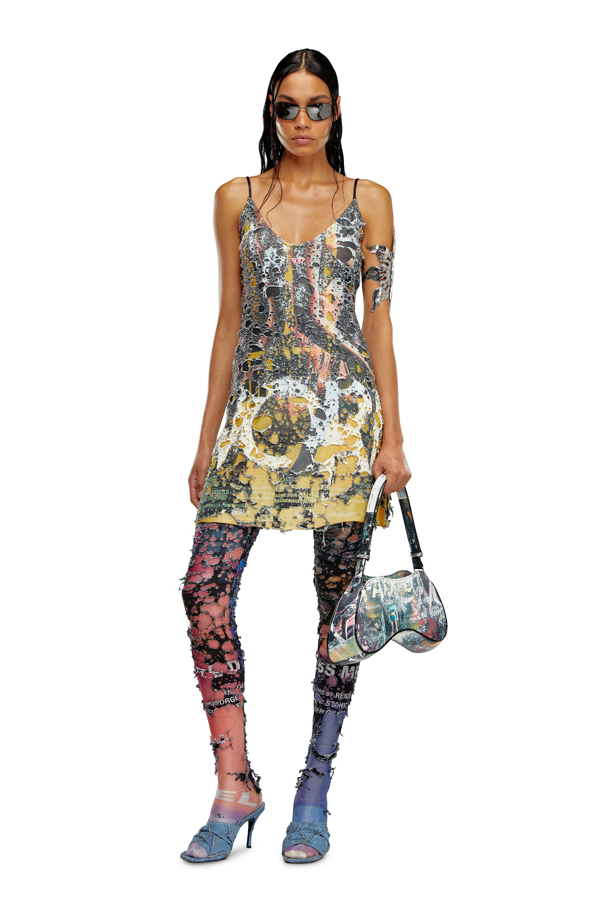 Diesel - PLAY SHOULDER, Female's Play-Shoulder bag in poster-print PU in マルチカラー - 1