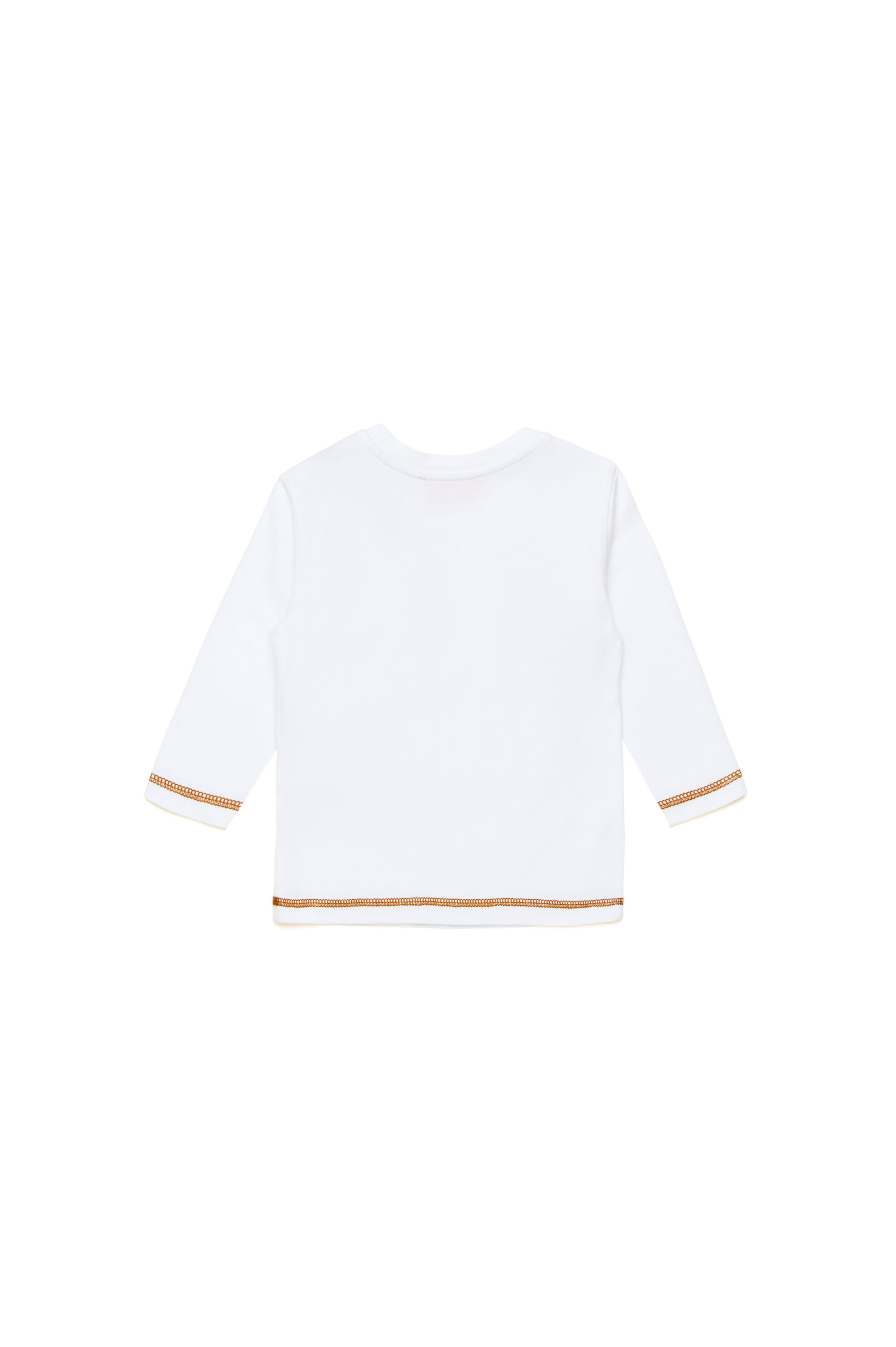 Diesel - TDUMBOB, Male's Long-sleeve T-shirt with denim pocket in ホワイト - 2