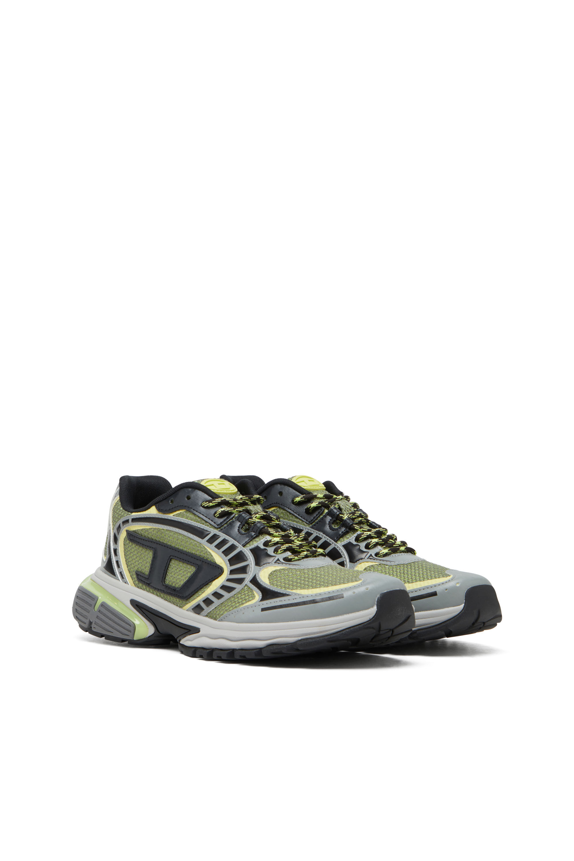 Diesel - S-PRO-V-DENSE LOW, Male's S-Pro-V-Dense-Mesh sneakers with Oval D logo in グレー/グリーン - 3