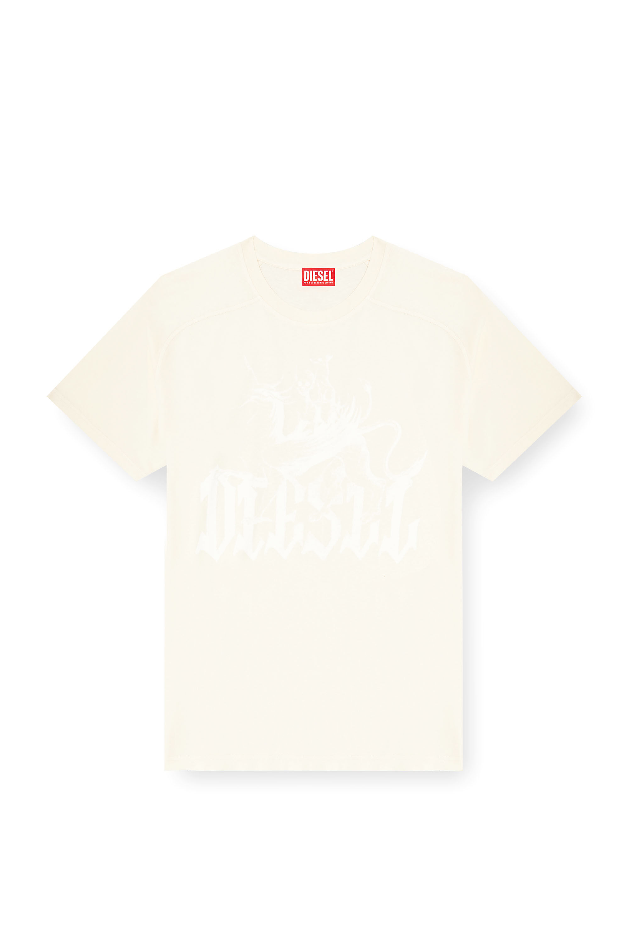 Diesel - T-JUSSI-A, Male's Printed T-shirt in cotton and hemp in ホワイト - 2