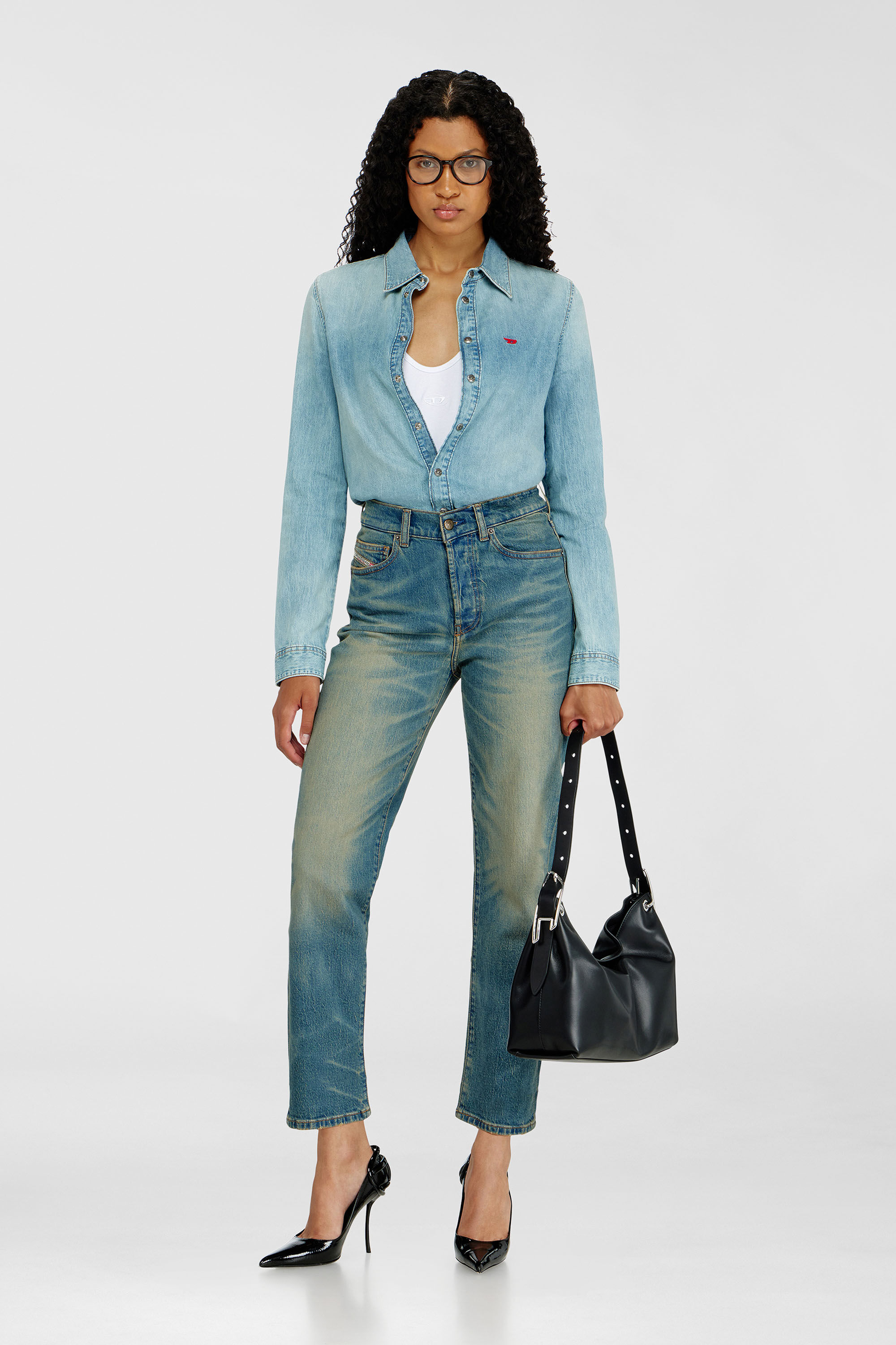 Diesel - Female's Regular Jeans 1981 D-Went 0KBBP, ミディアムブルー - 1