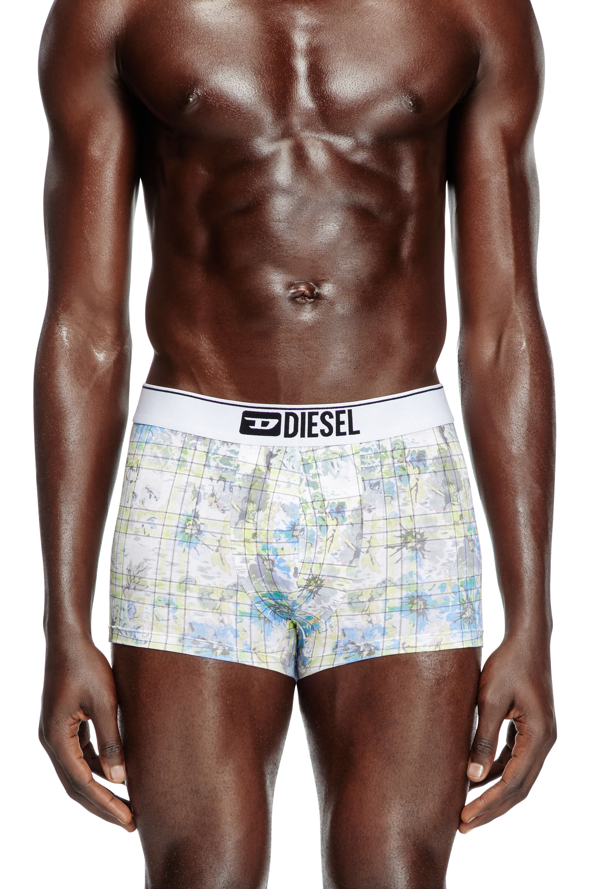 Diesel - DAMIEN, Male's Boxer briefs with floral check motif in ホワイト - 3