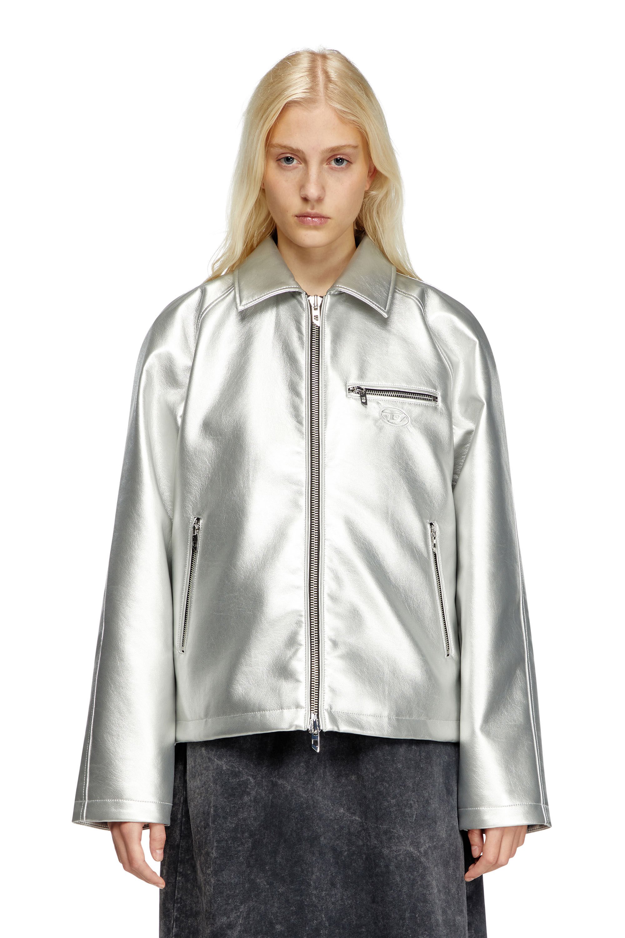 Diesel - J-THOME, Unisex's Metallic coach jacket in シルバー - 7