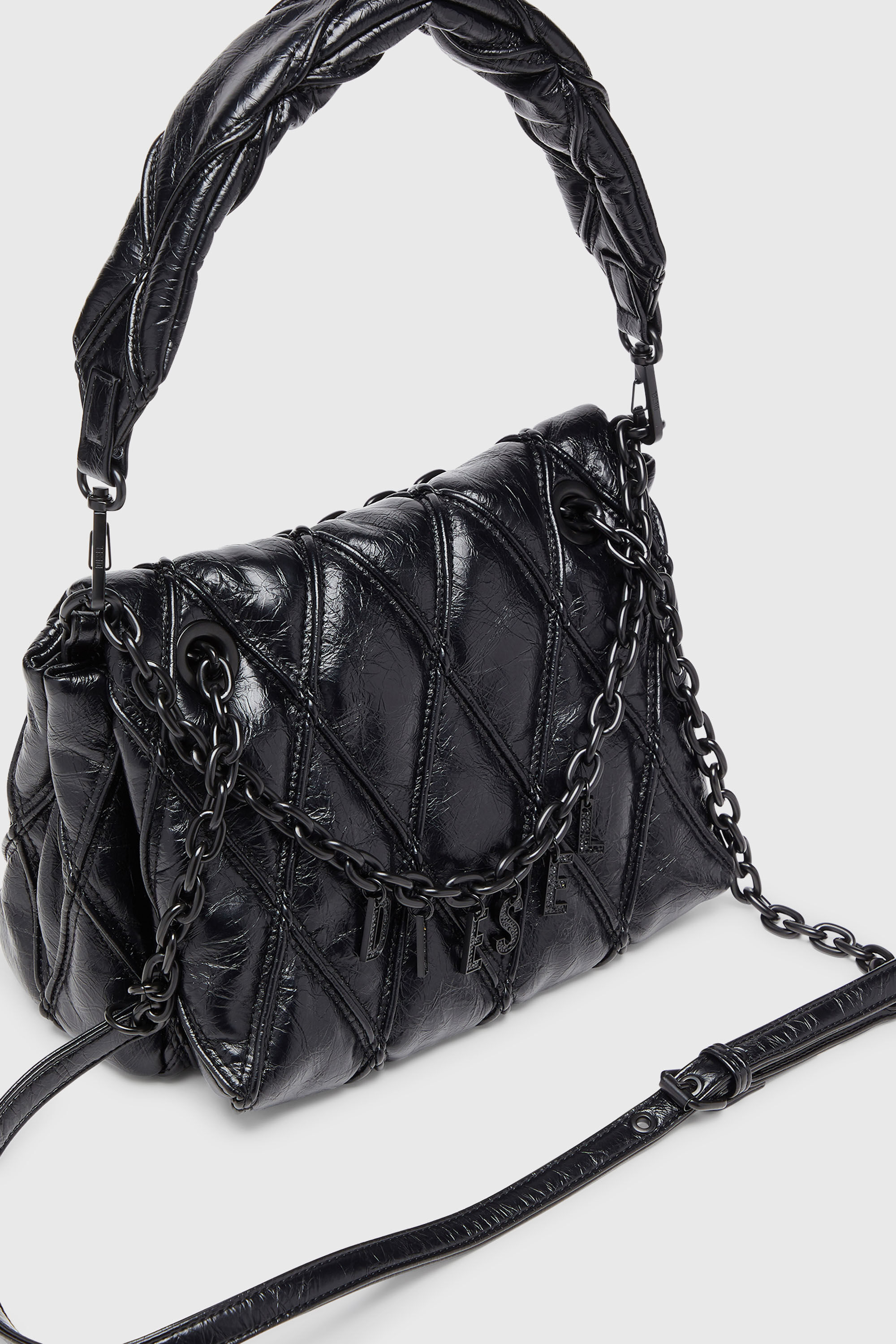 Diesel - CHARM-D SHOULDER M, Female's ショルダーバッグ M in ブラック - 5