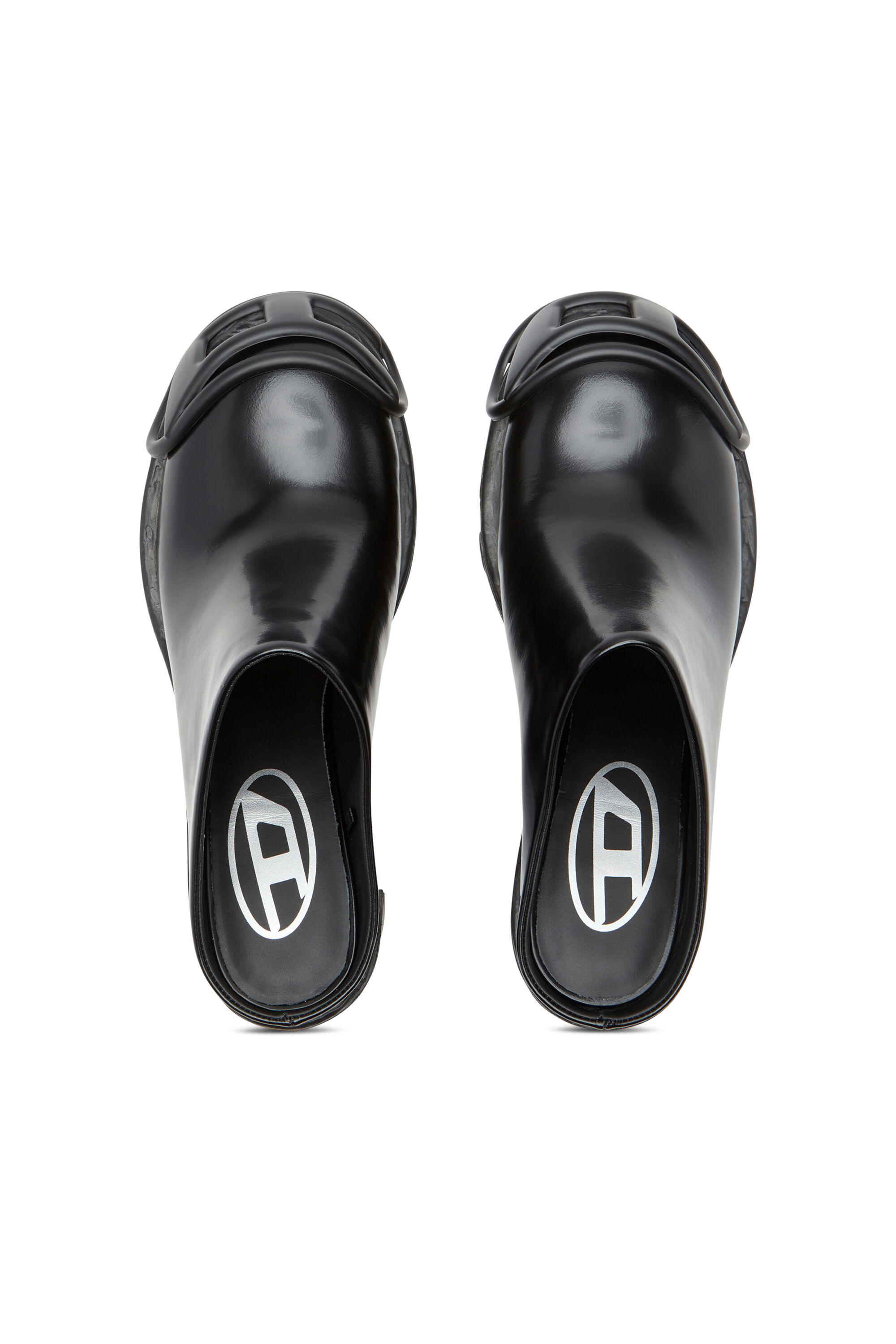 Diesel - D-HAMMER ML D W, Female's D-Hammer-High-heel mules with Oval D plaque in ブラック - 6