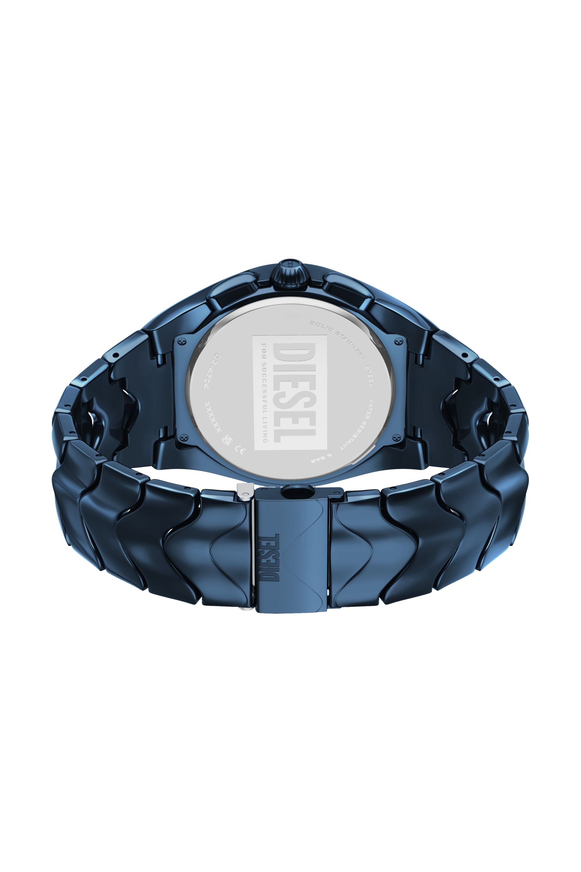 Diesel - DZ4704 WATCH, Male's Mercurial Chronograph Blue Stainless Steel Watch in ブラック/ブルー - 5