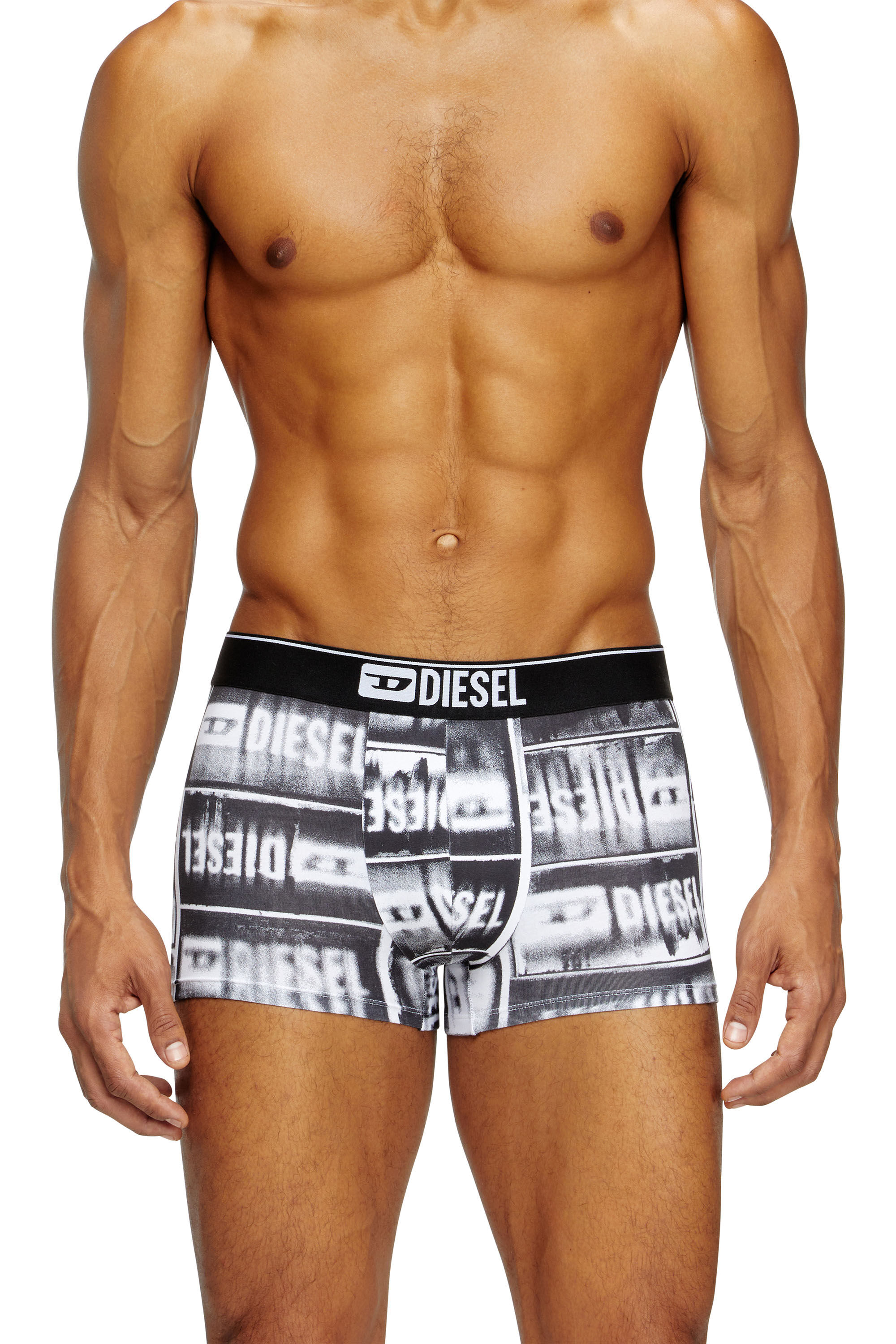 Diesel - DAMIEN-D-BOX, Male's Boxer briefs with faded logo print in ブラック - 3