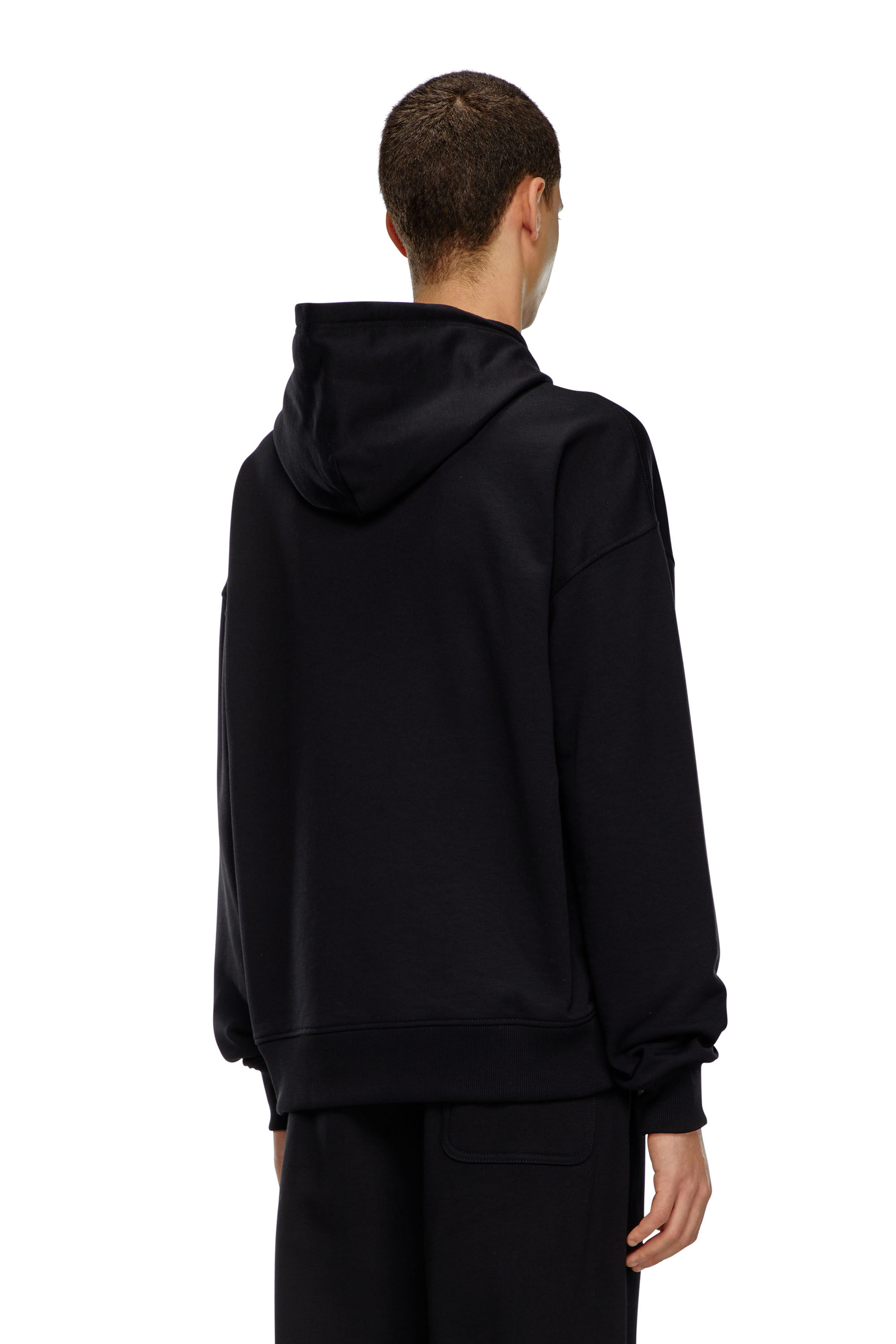 Diesel - S-ROB-HOOD-MICRODIV, Male's Hoodie with micro-embroidered logo in ブラック - 4