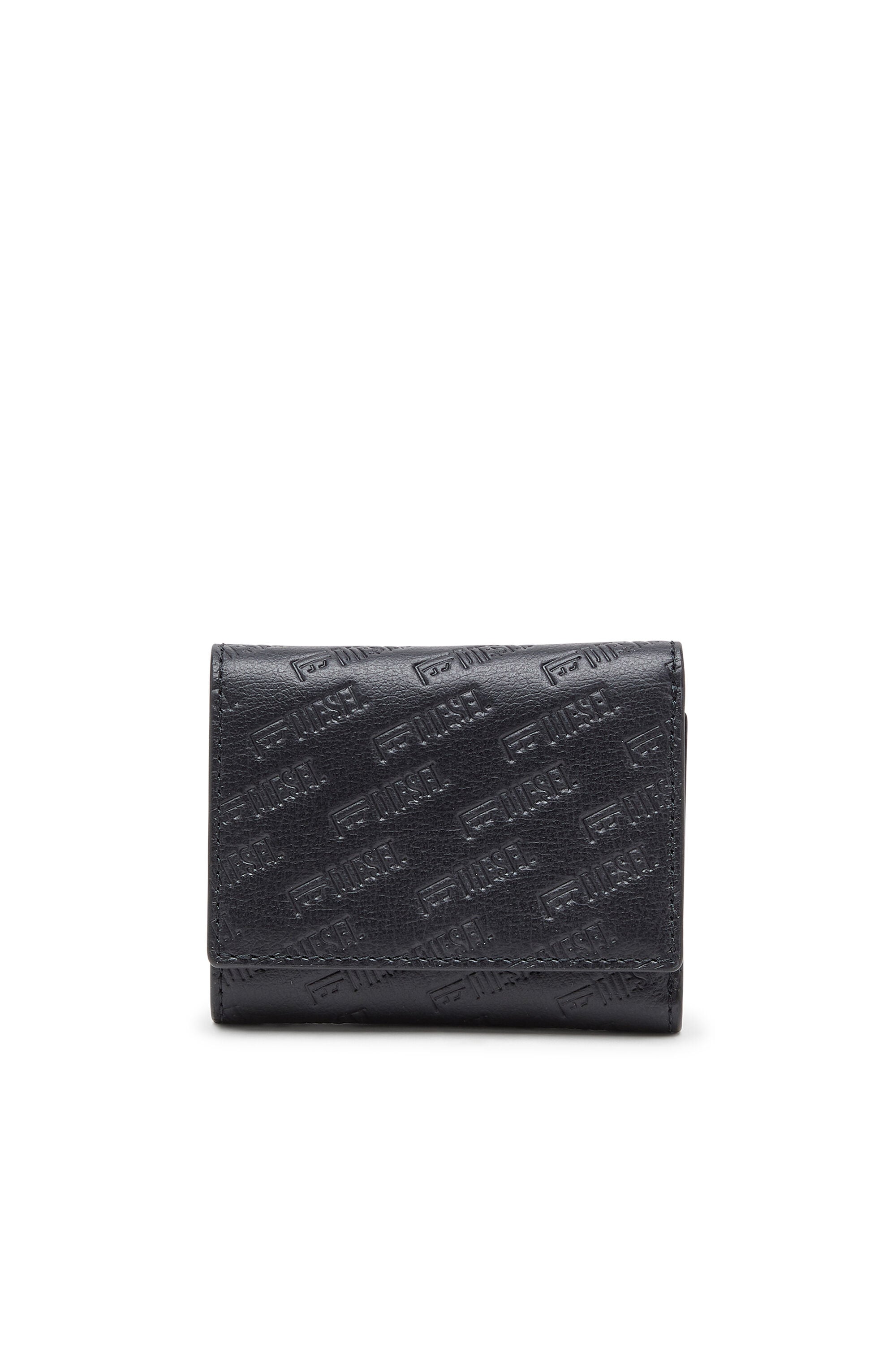 Diesel - MONOGRAM TRI-FOLD COIN S 3D, Male's 三つ折りウォレット in ブラック - 1