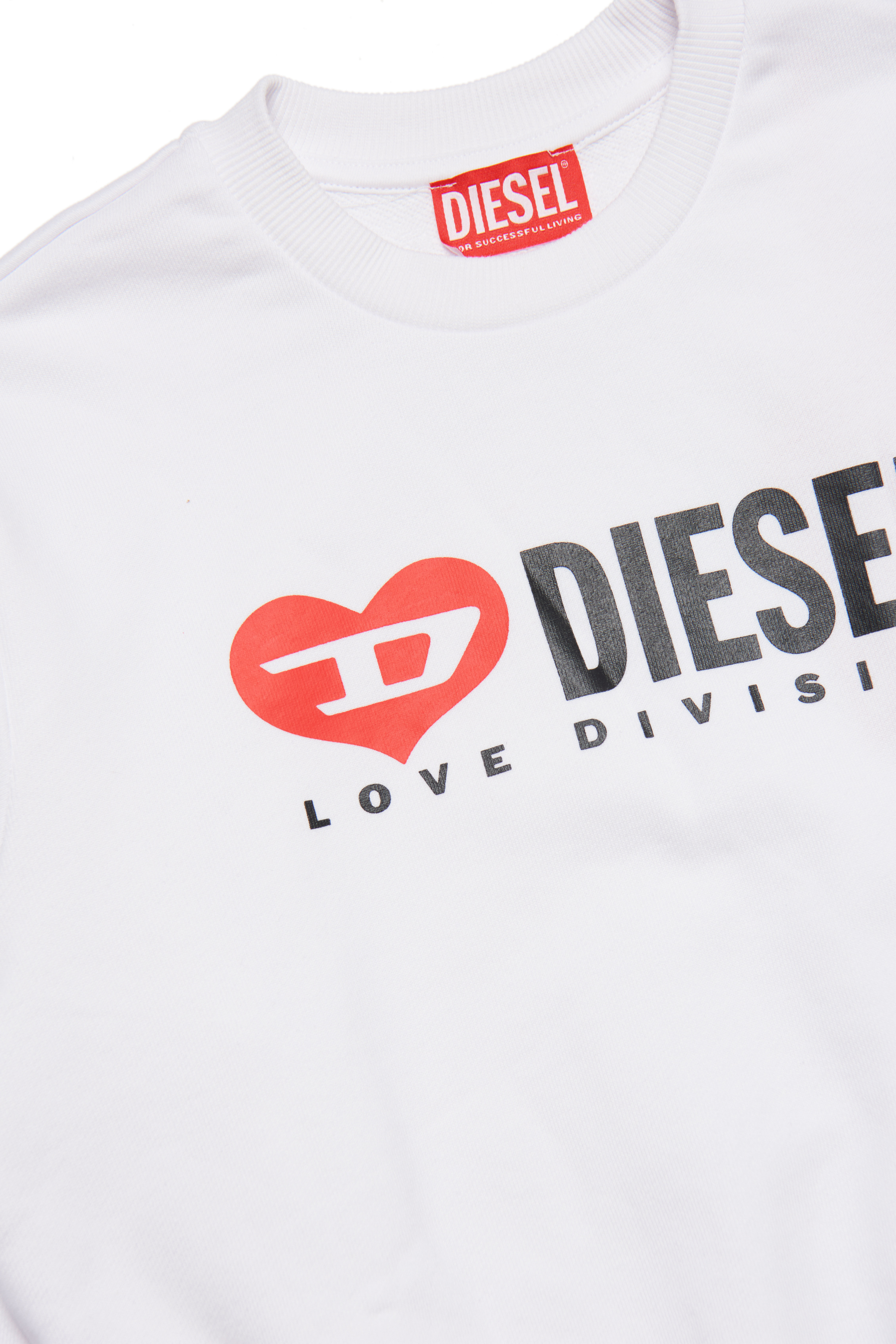 Diesel - SAMOR OVER, Unisex's キッズ クルーネックスウェット ロゴ ハート in ホワイト - 3